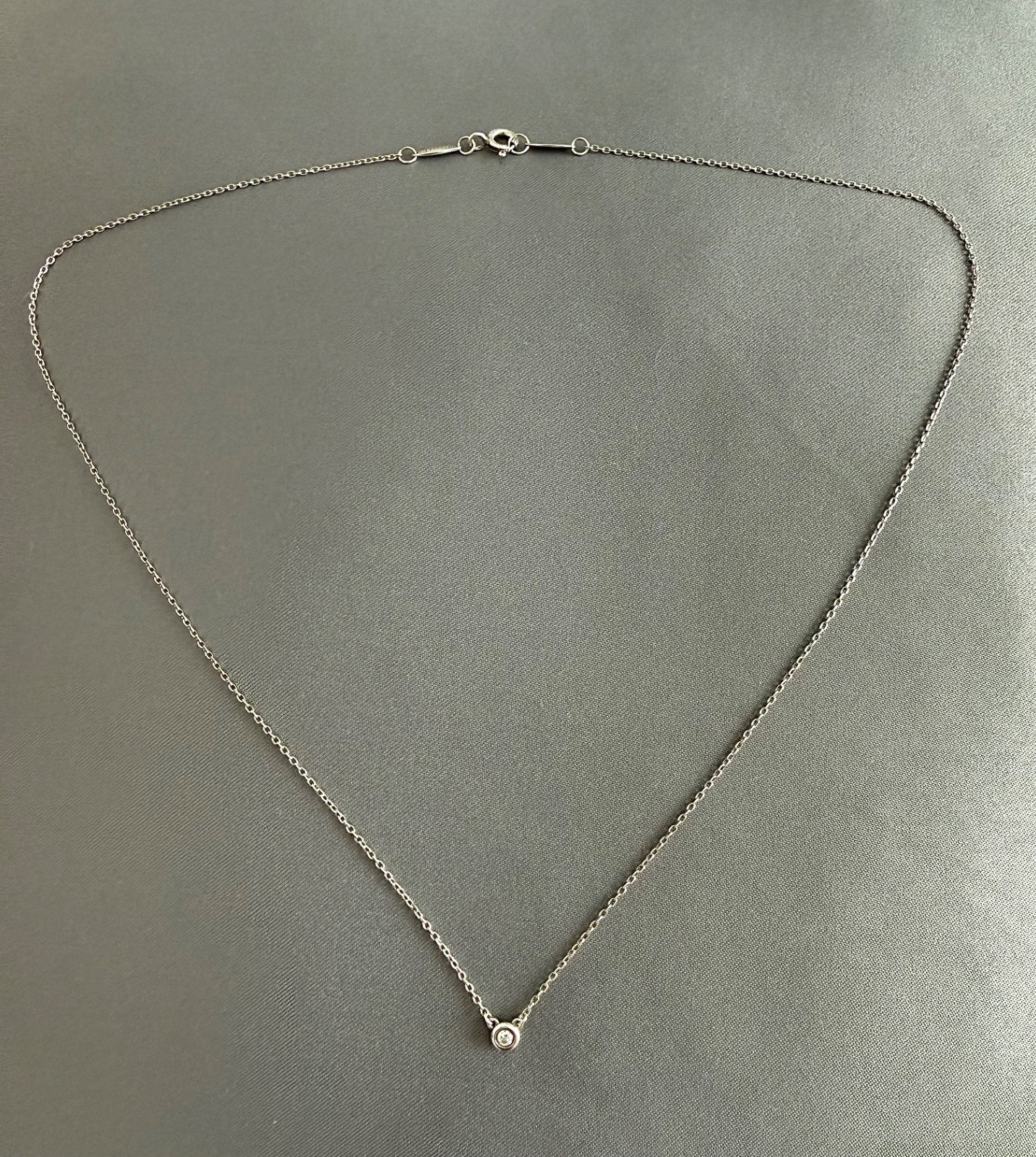 Tiffany & Co. Elsa Peretti Diamonds by the Yard® Single Diamond Pendant Necklace