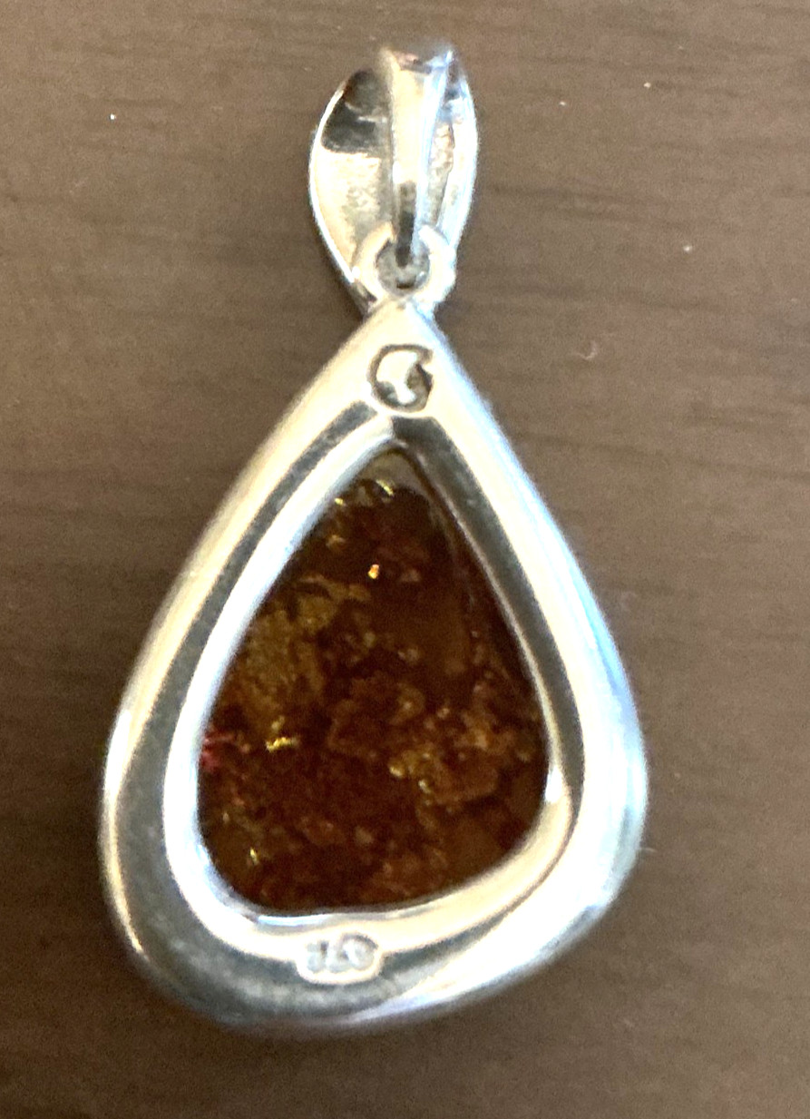 TWO PENDANTS: ONE AMBER STERLING and ONE CULTURED PEARL SILVER METAL MOTHERS DAY