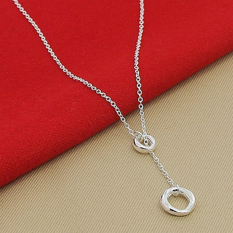 Silver plated circle string circle necklace Korean version hot selling chain