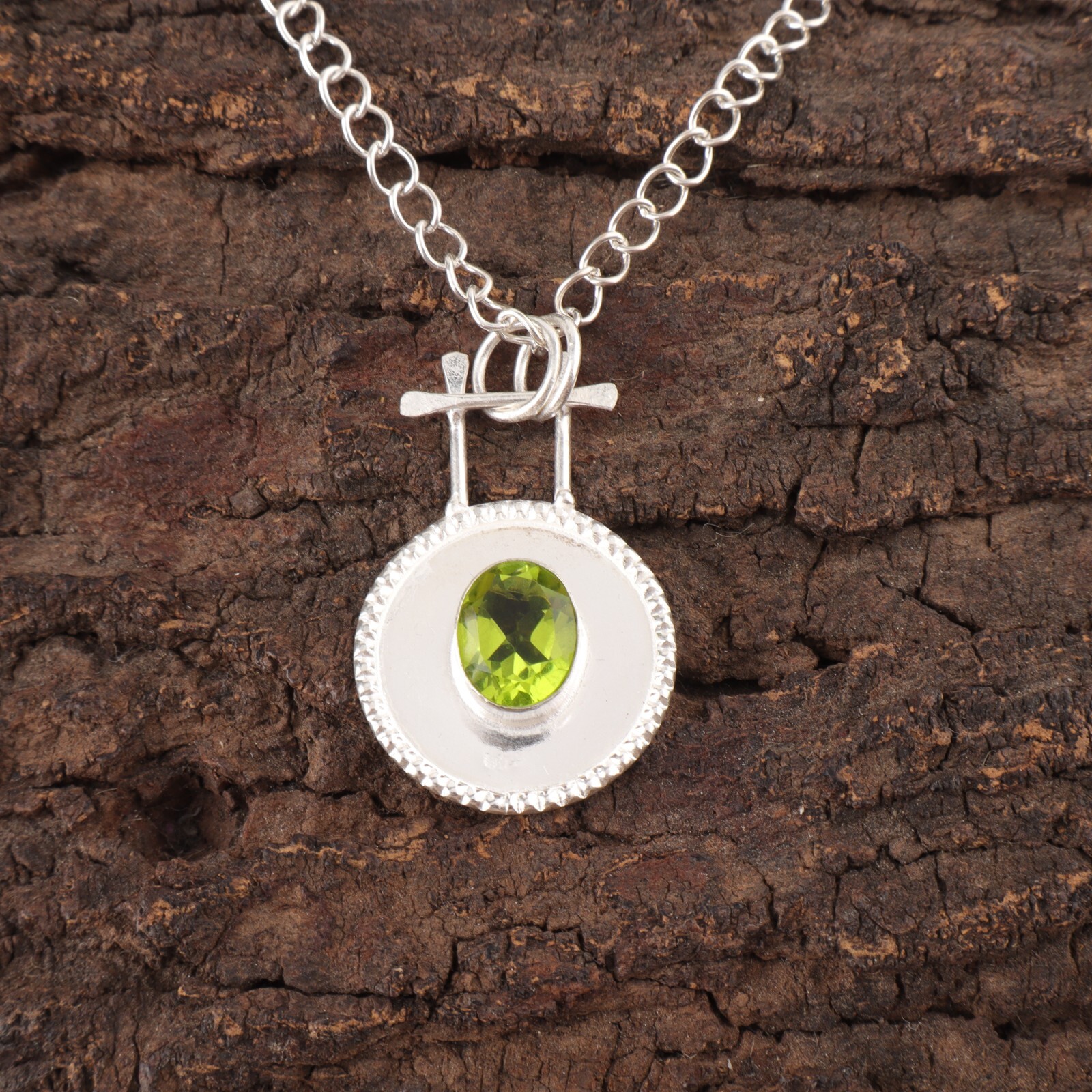 Peridot Gemstone Jewelry 925 Silver Handmade Elegant Pendant 1.4″ For Girlfriend