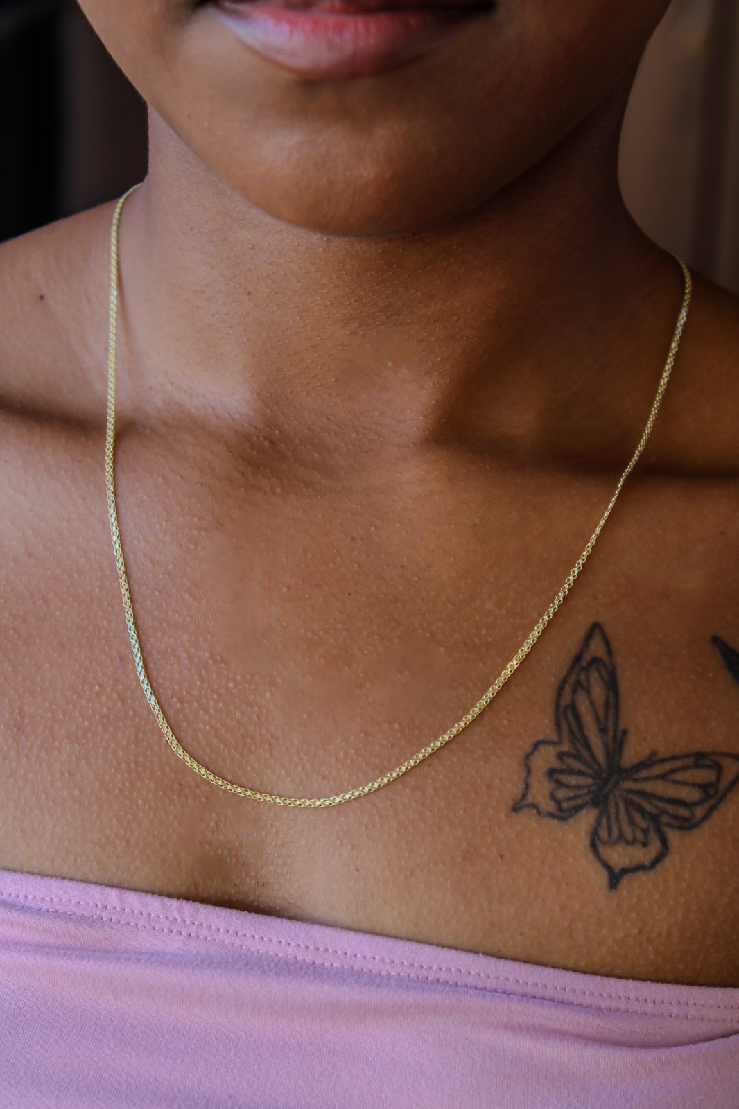 14k SOLID Gold Bismark Chain, 1.5mm Thin Necklace 22″ Gift for Her, 585 Yellow