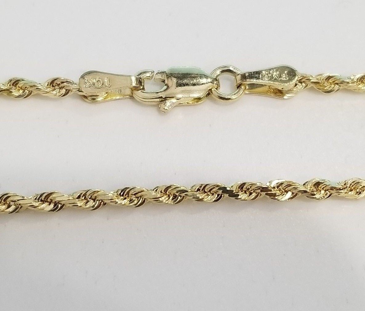 Clearance 100% Real 10k Yellow Gold Necklace Hollow Rope Chain 2mm 16″ inch