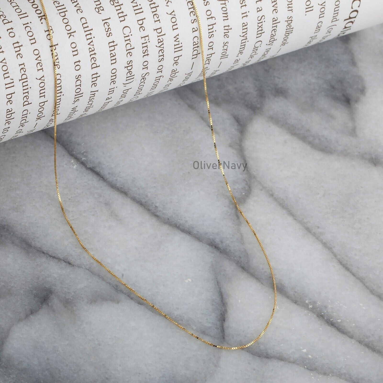 10K Solid Yellow Gold Box Chain 16” 18” 20” 22” 24′ 26” 28” 30”