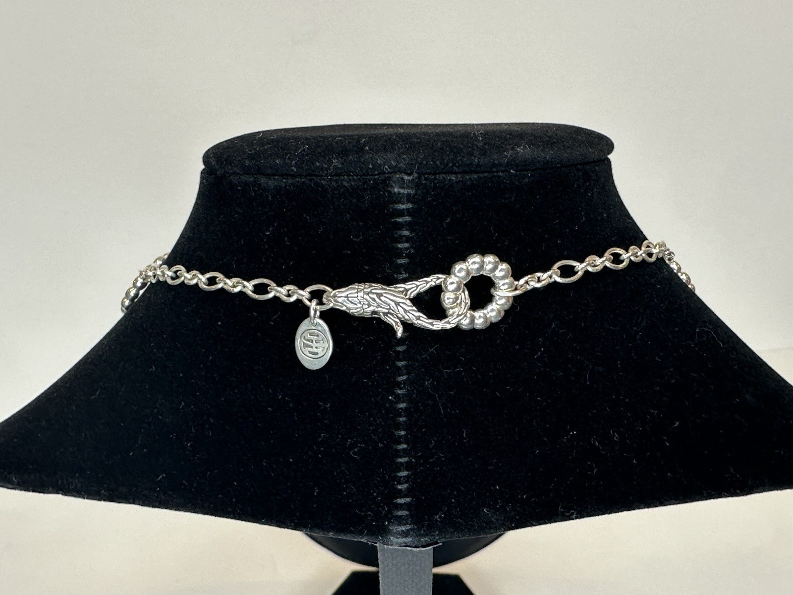 John Hardy 925 Sterling Silver 18″ Beaded Circle Station Necklace, Pouch & More!