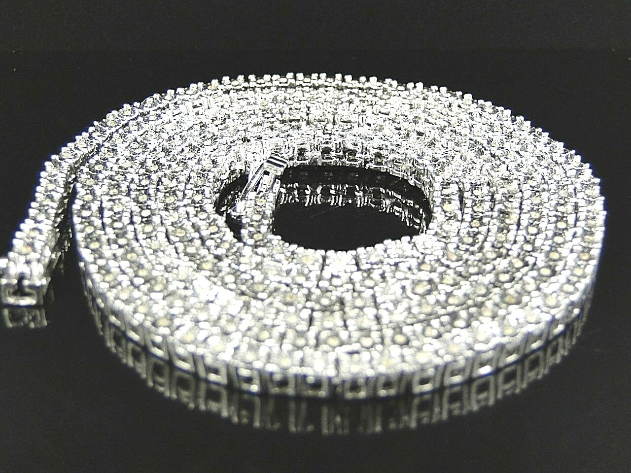 Men’s Necklace Sterling Silver with Natural Diamonds in Sterling Silver 34 In