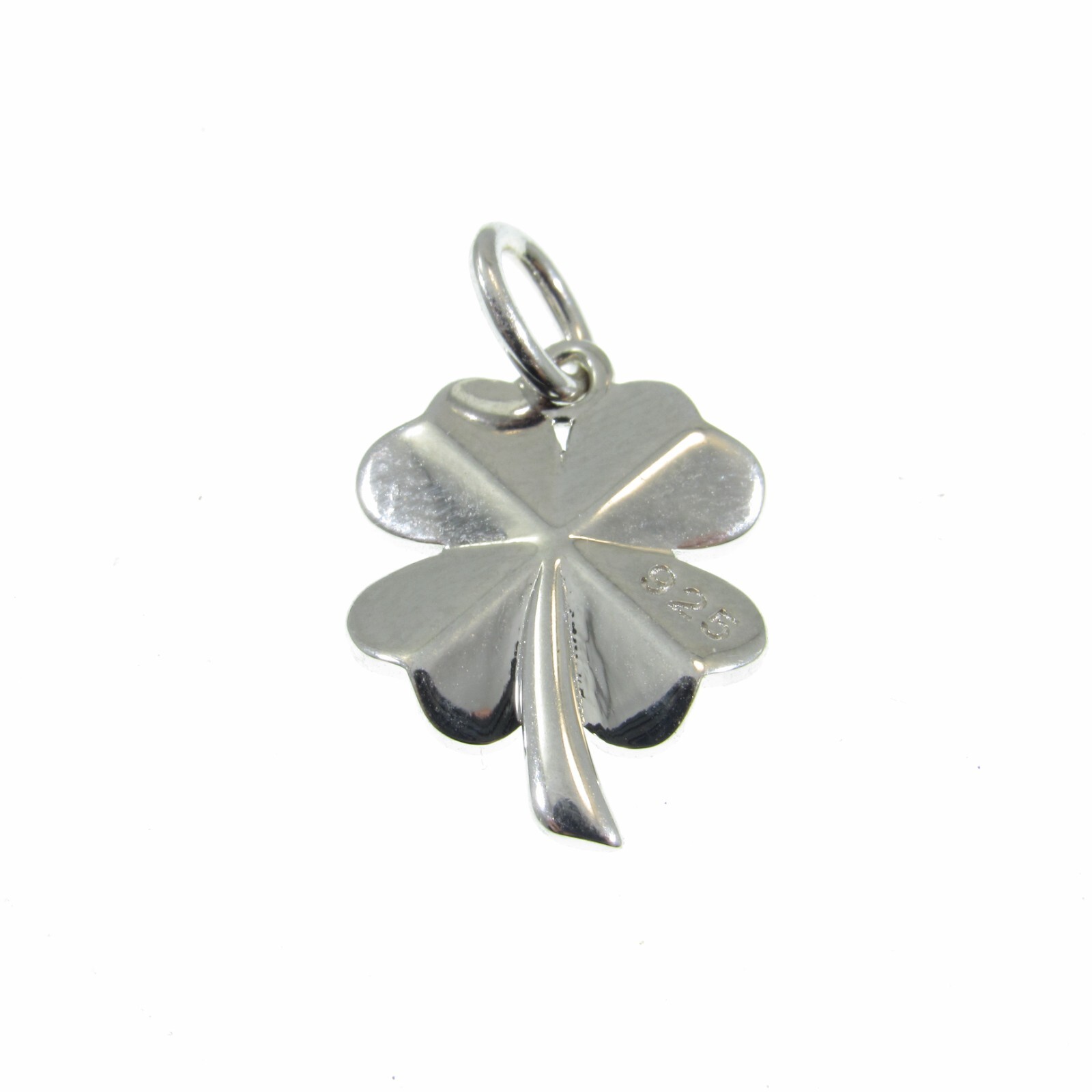 Solid 925 Sterling Silver Lucky Clover, 4 Four Leaf Clover Pendant Luck Charm