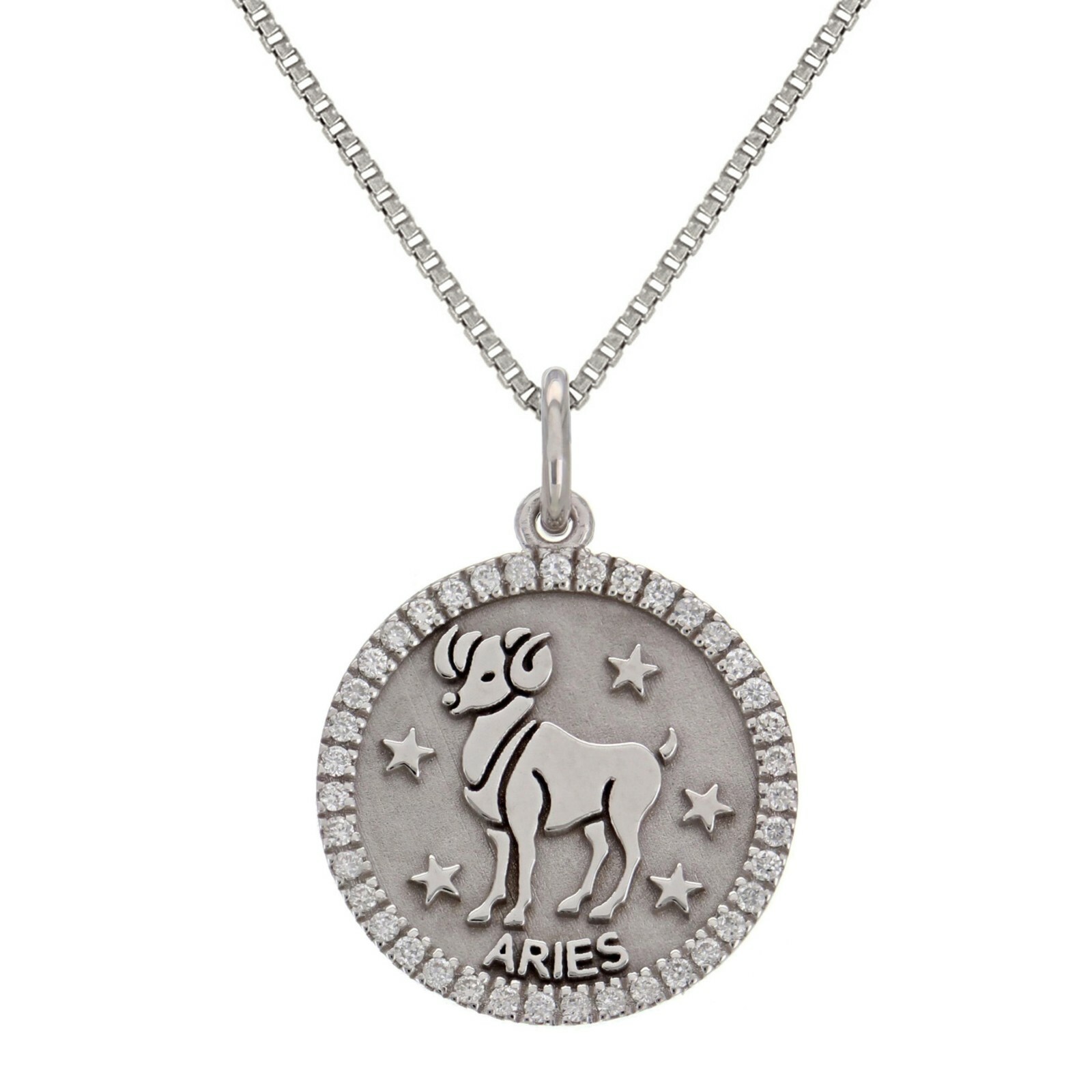 14k Yellow White or Rose Gold Diamond Zodiac Sign Pendant Necklace 18″