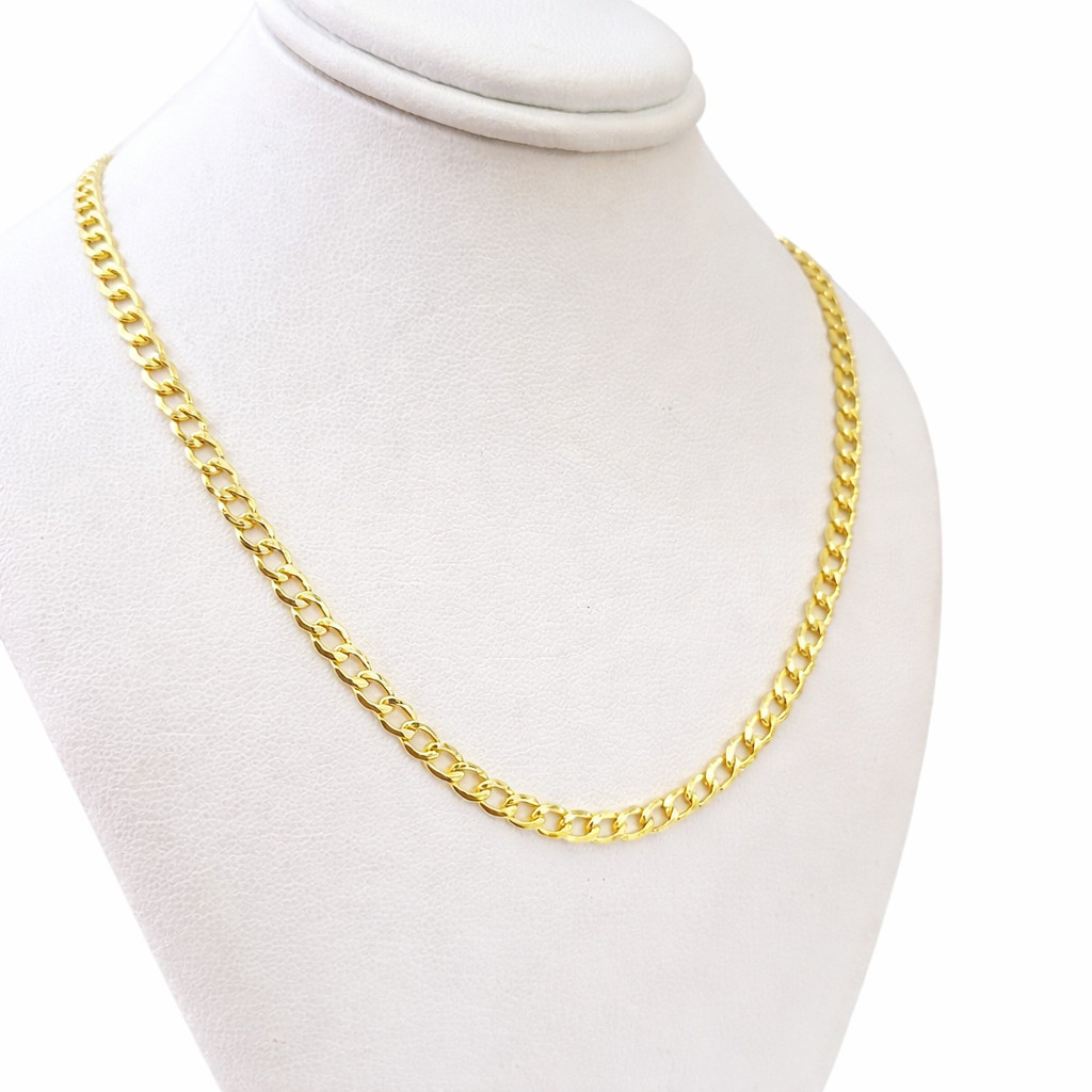 Real 14K Gold Cuban Curb Link Chain Necklace 5mm Mens Womens 18 20 22 24 Inch