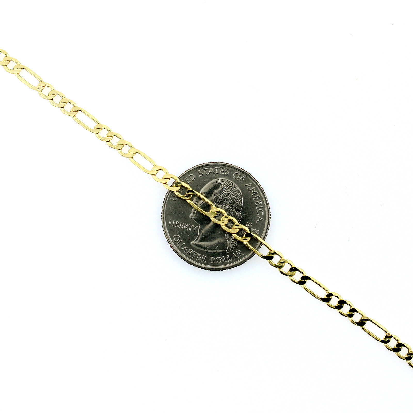 Real 10K Yellow Gold 2mm – 6.5mm Figaro Link Chain Pendant Necklace 16″- 30″