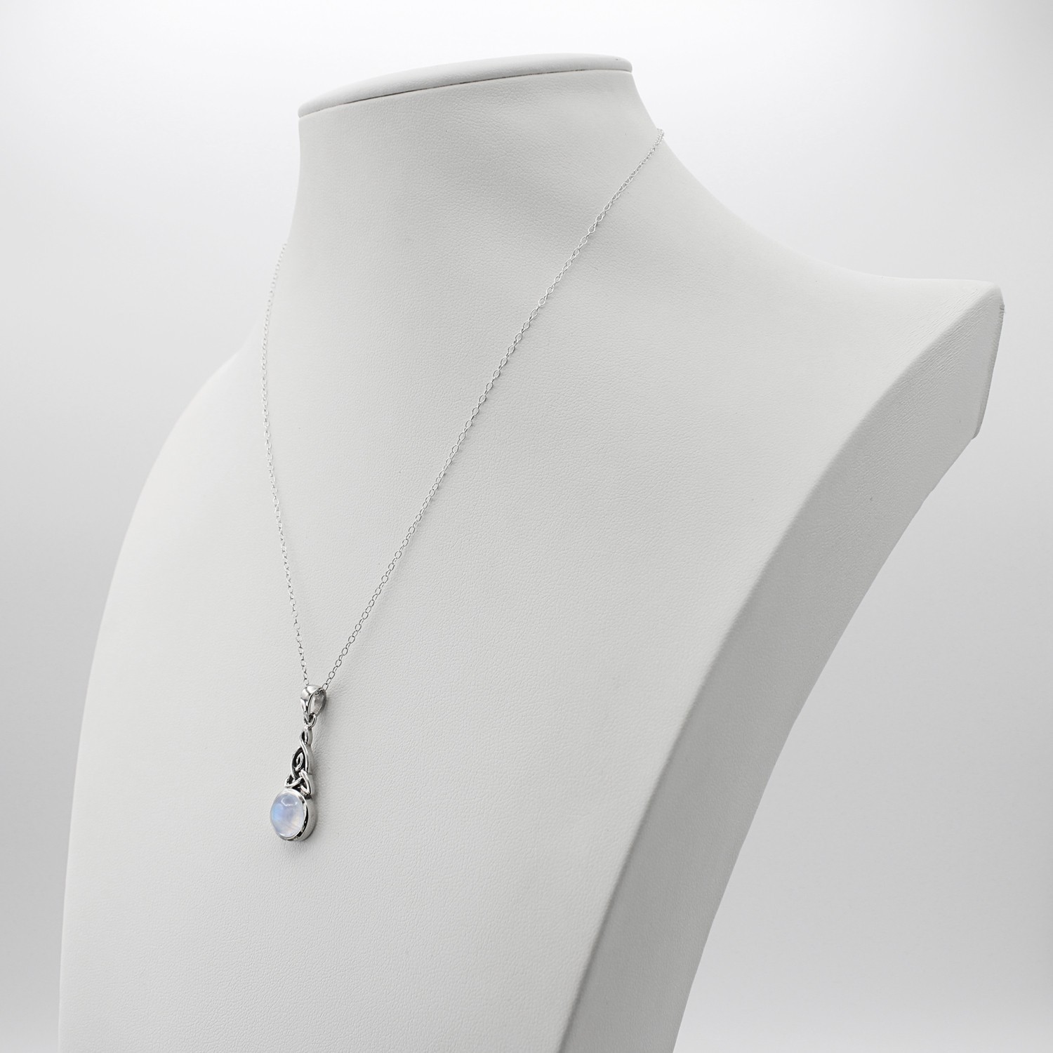Celtic Moonstone Necklace – .925 Sterling Silver Motherhood Knot Pendant Jewelry