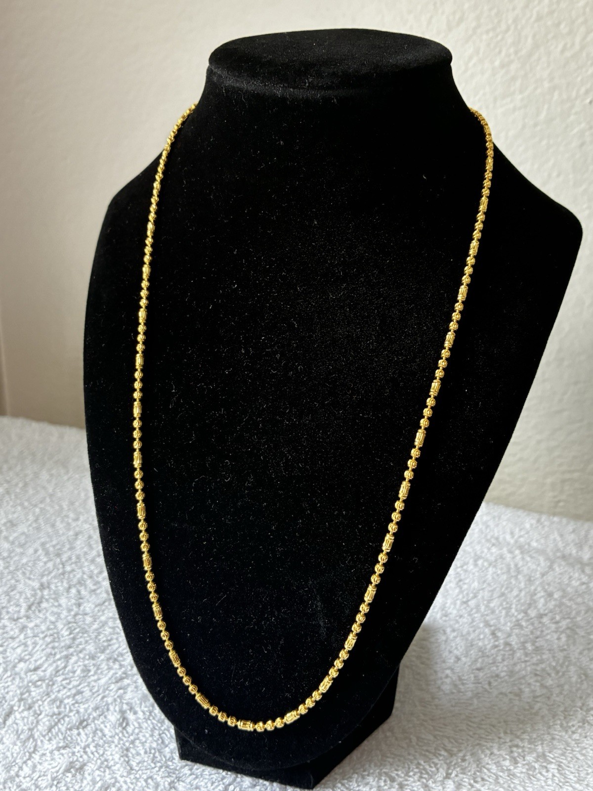 925 Sterling Silver Ice Barrel and Moon Cut Gold Tone 22” 2.3mm.