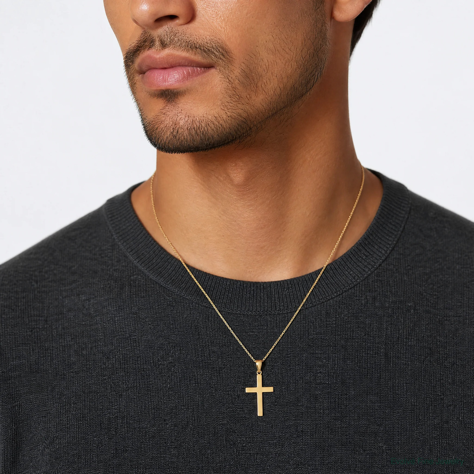 10K / 14K Yellow Gold Polished Cross Pendant