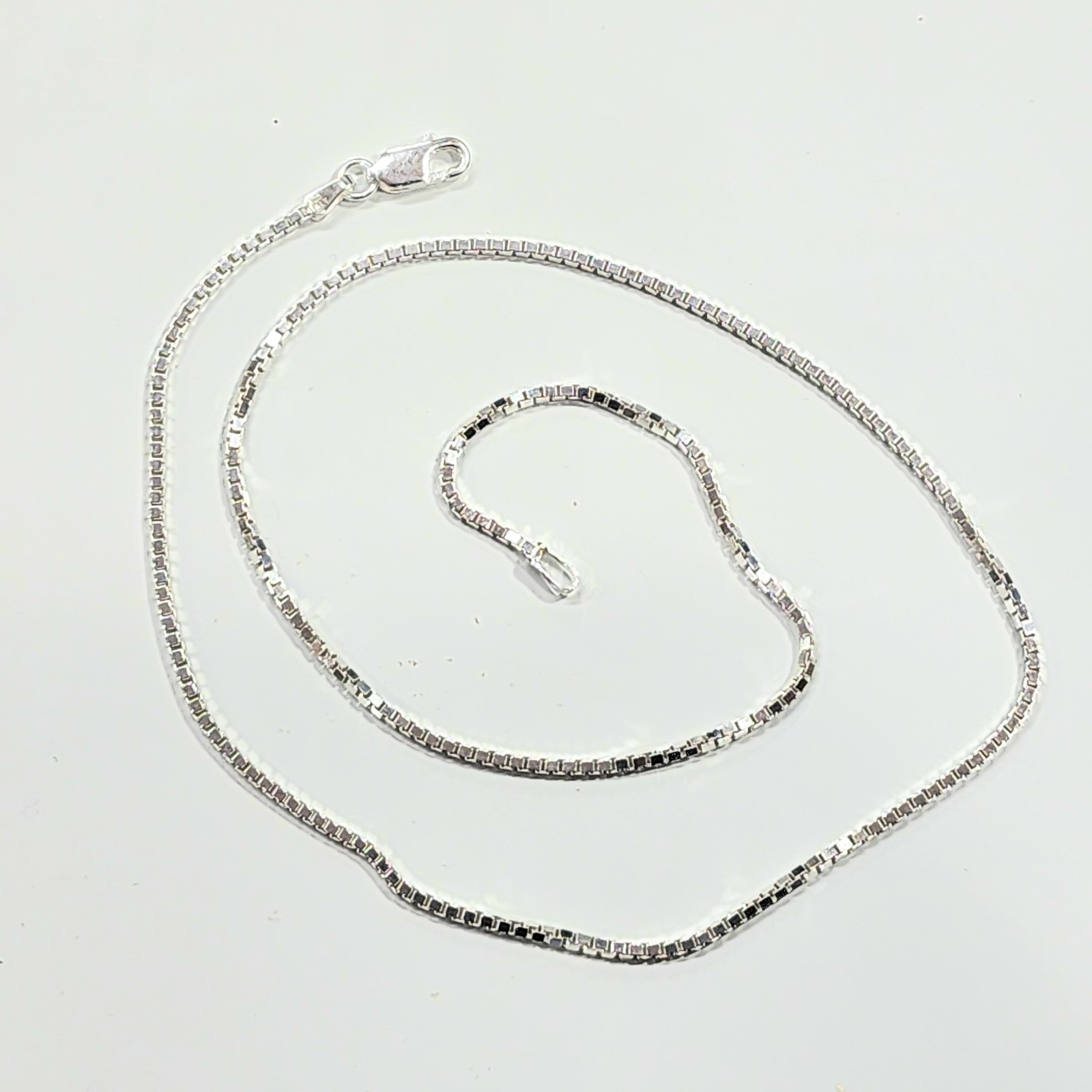 Box Chain Necklace 1.5 mm thick Real 925 Sterling Silver All sizes