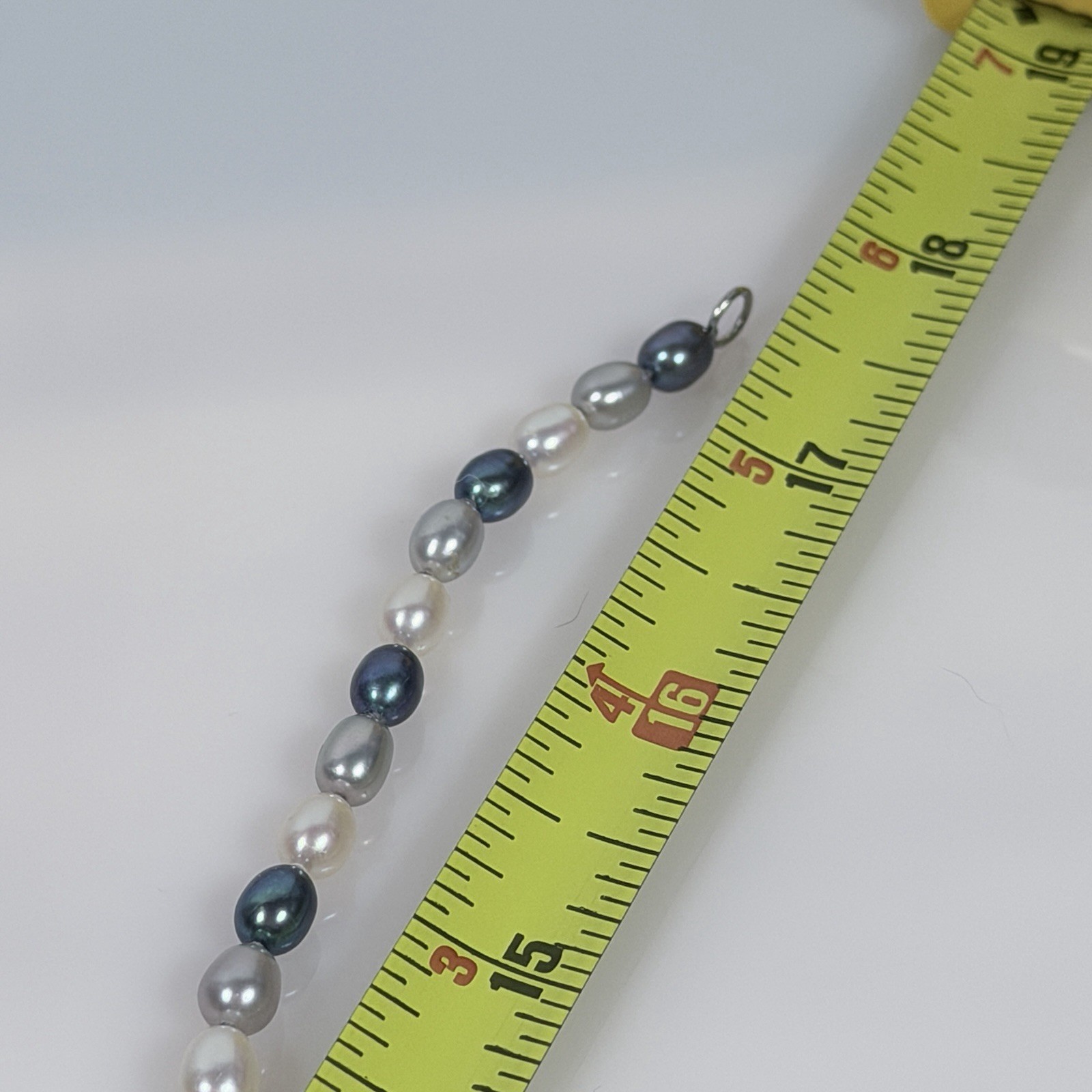 Honora Pearl Necklace Blue Silver White 925 Sterling Silver Clasp 18 in