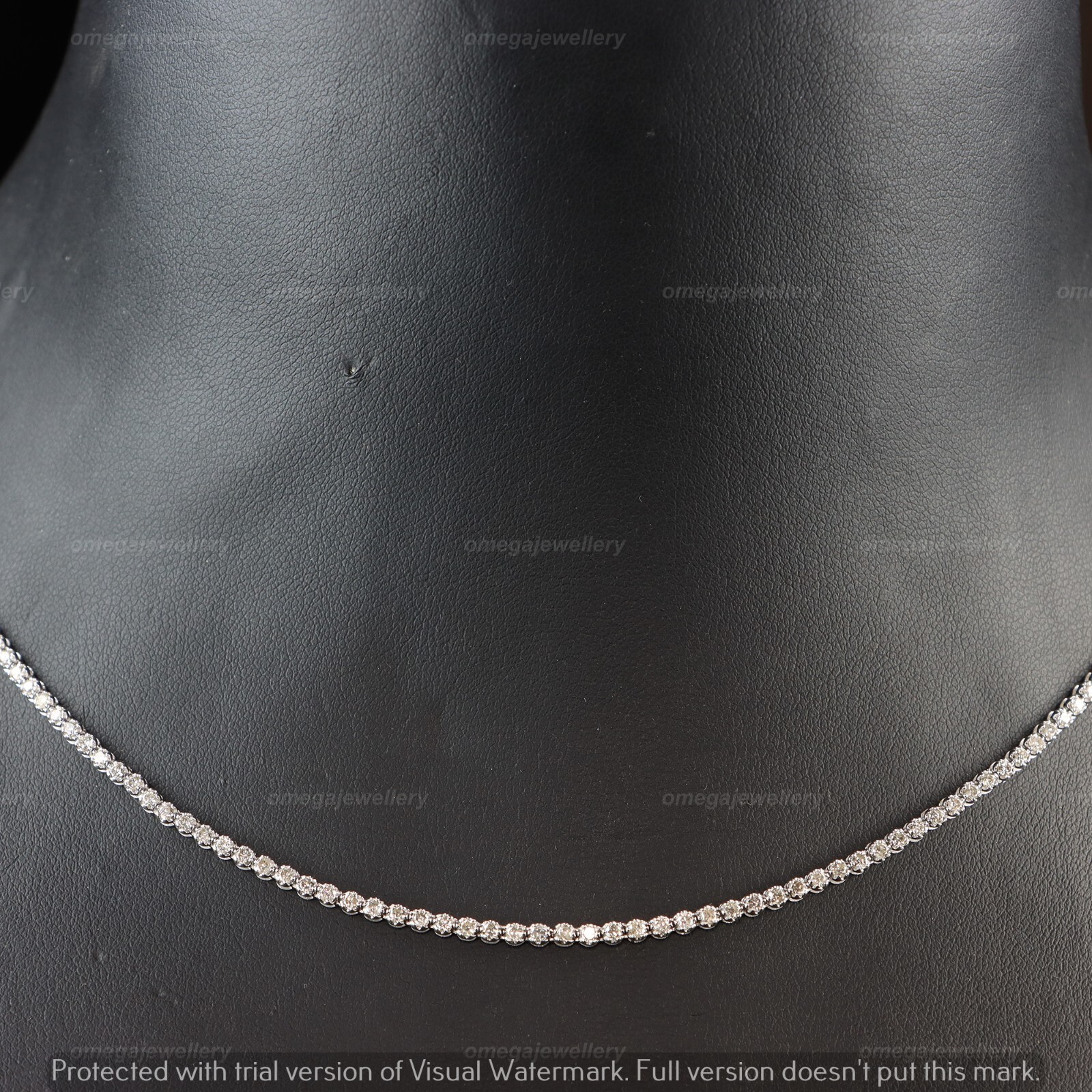 2.07CT Certified Natural Diamond Tennis Necklace 16 inch Women’s