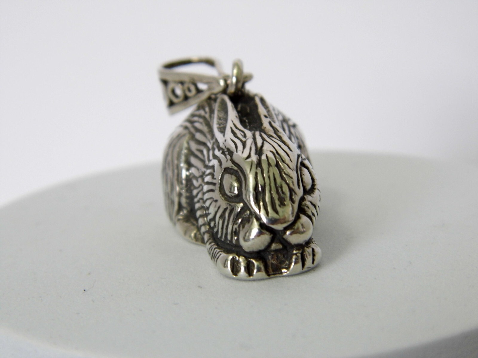 925 Sterling Silver Bunny Rabbit Pendant 17 Grams 1 1/2 Inches