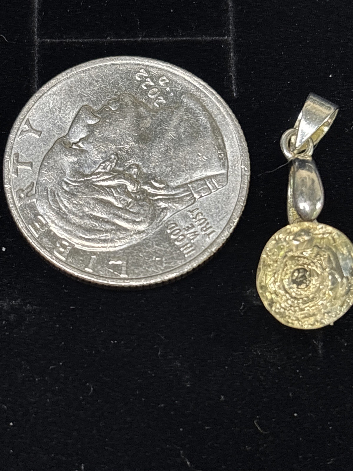 Artisan Sterling Silver Plated Bail And Approx 3 Carat Citrine Solitaire Pendant