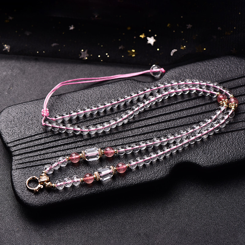 Natural Crystal Amulet Bead Necklace Adjustable Universal Clasp for Pendant