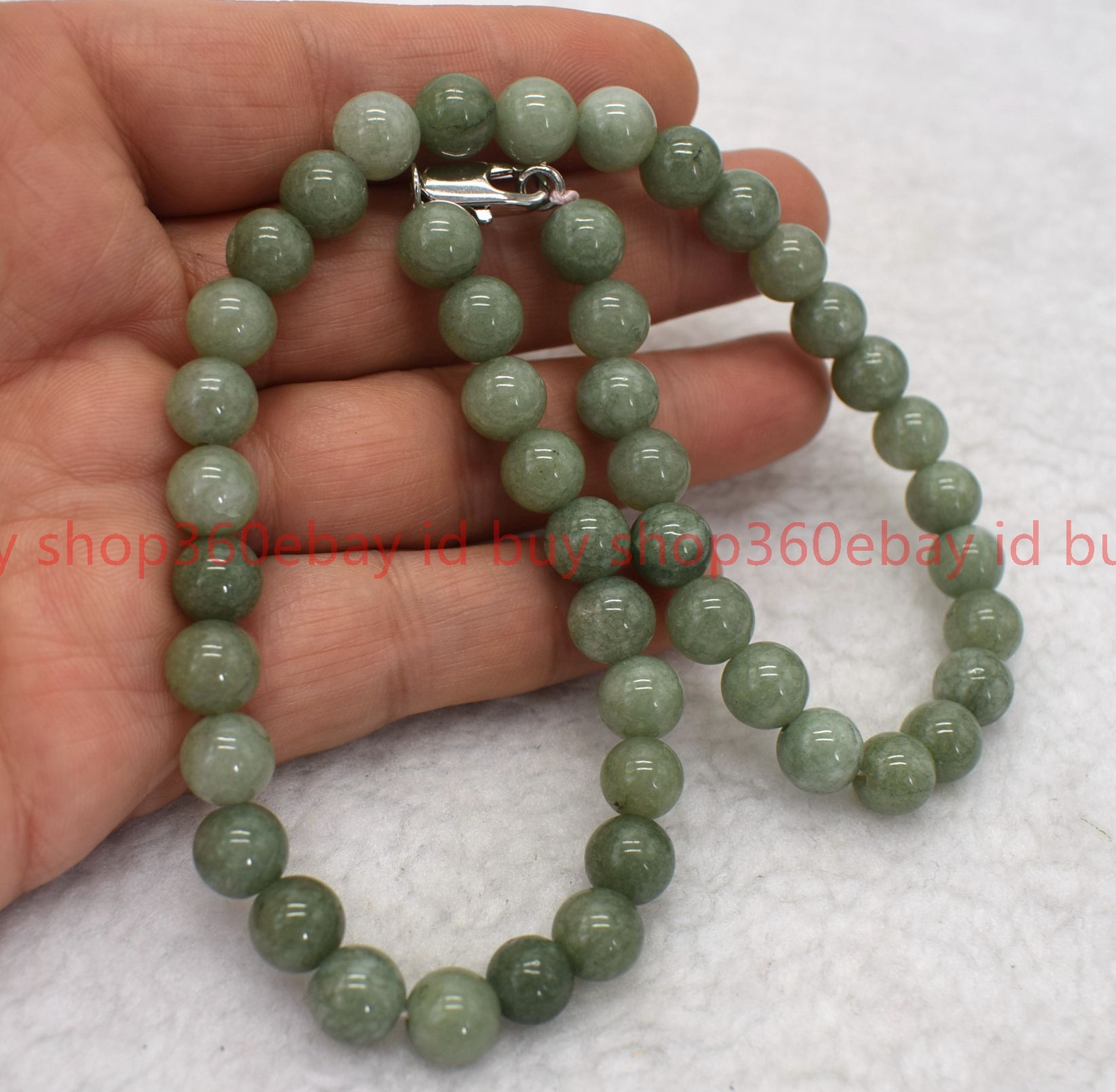 Natural Beautiful 6/8/10/12mm A Green Jade Round Gemstone Beads Necklace 16-28in