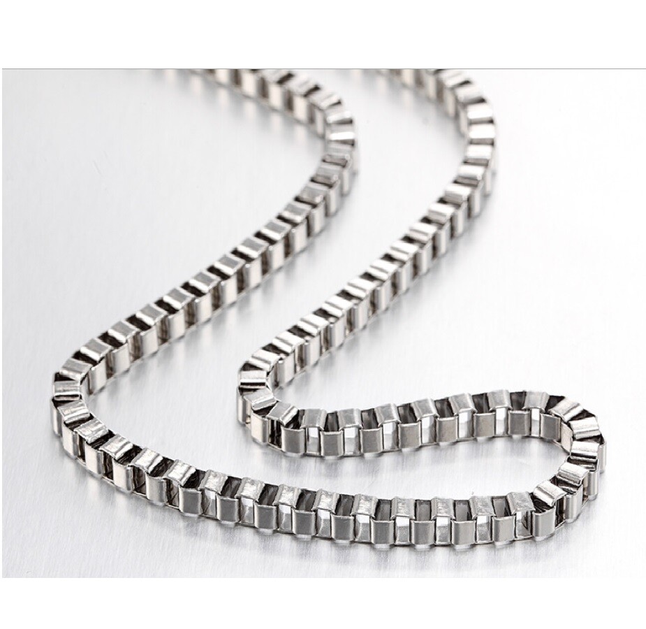 925 Sterling Silver Italian Box Chain Necklace 16~32 inch, CHOOSE a Length/Width