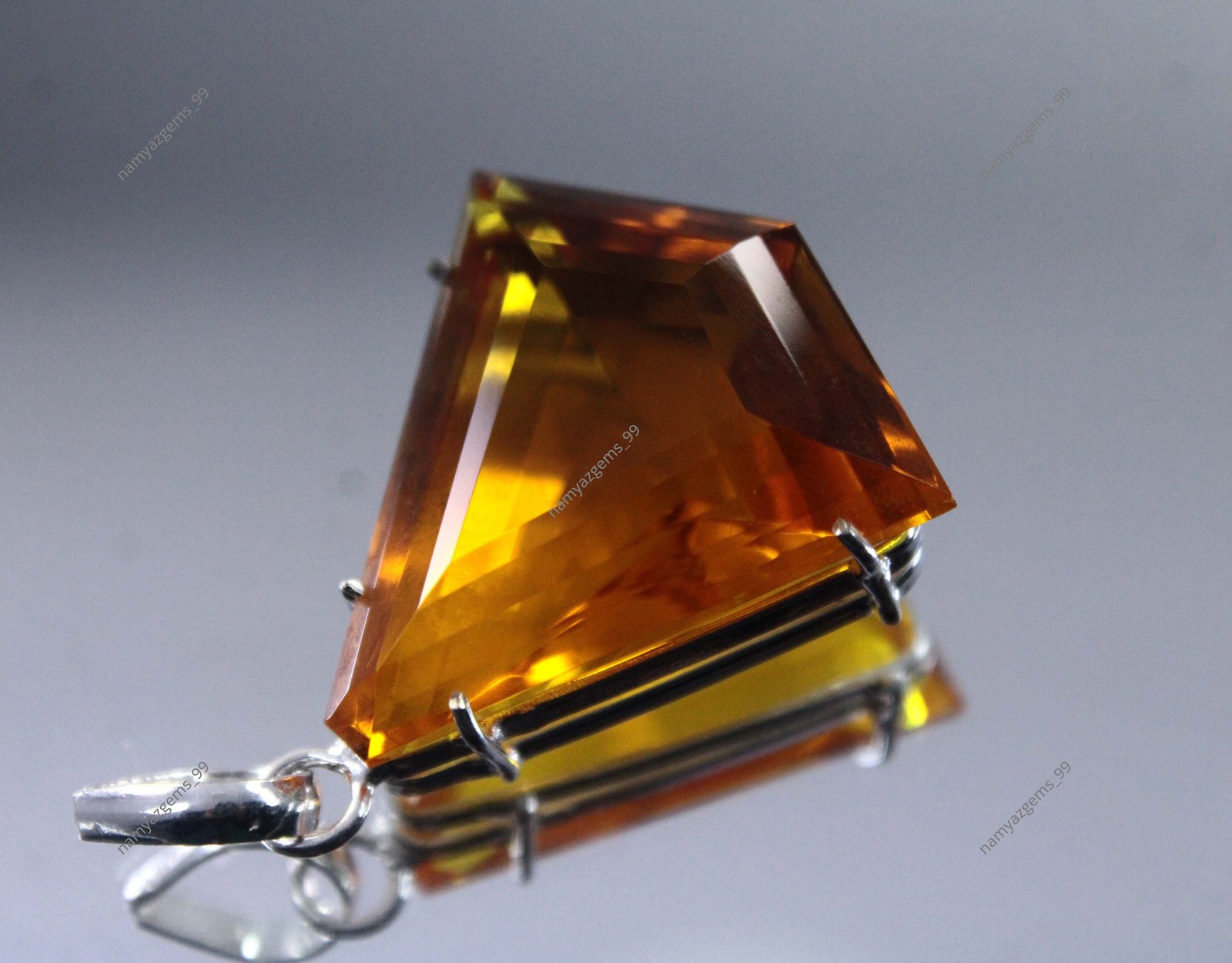 58.85 Ct Natural Imperial Topaz Loose Gemstone 925 Sterling Silver Pendant Fancy