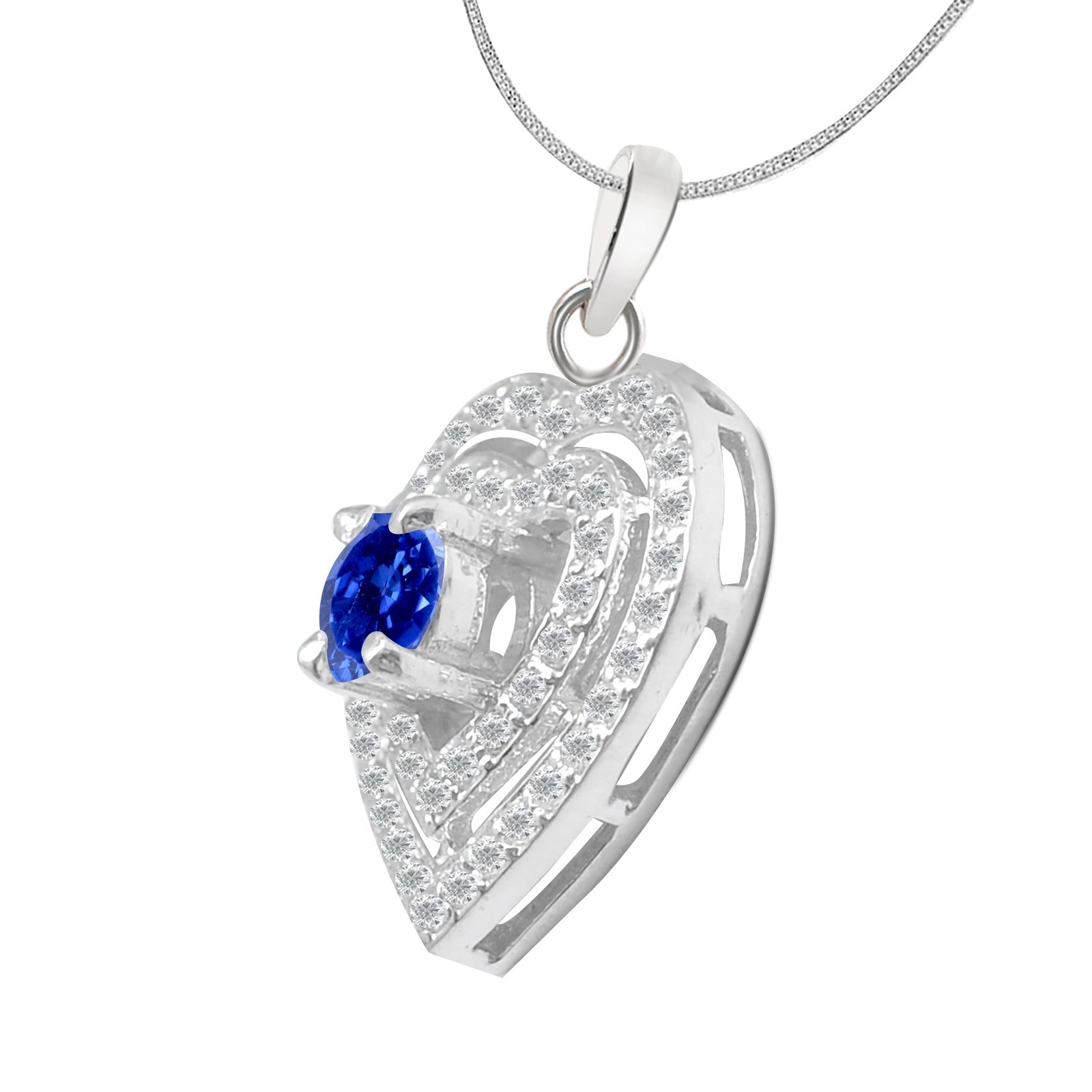 2.05Ct Natural Certified Tanzanite & White Diamond Women’s Pendant – Tariff Free