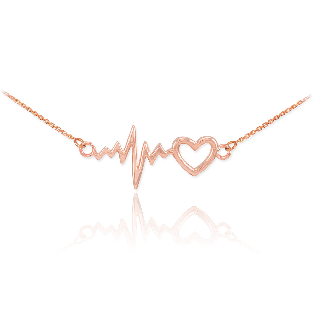14K Gold Heartbeat Necklace(Available In Yellow/Rose/White Gold)