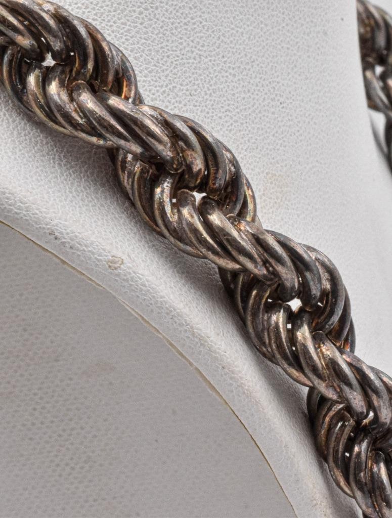 Vint. Sterling Silver Italy 13mm thick 23.5″ long HUGE Solid Rope chain Necklace