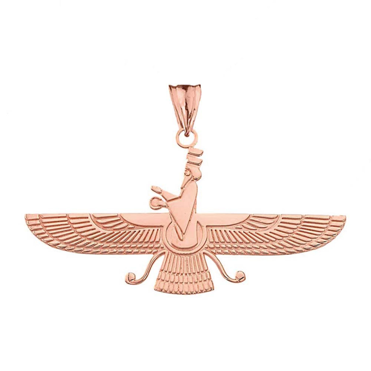 Gold Faravahar Pendant Necklace (Available in Yellow/Rose/White Gold)