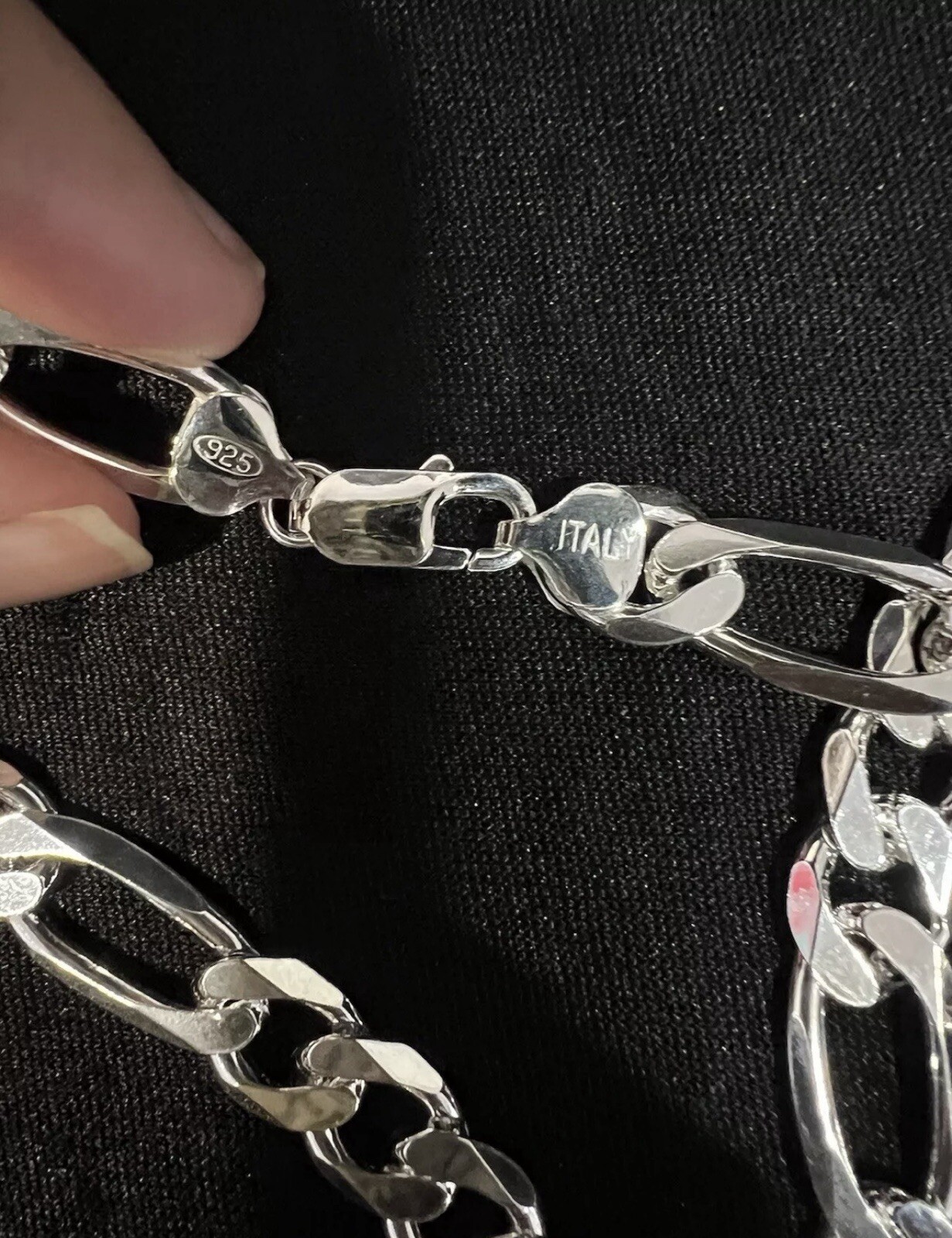 .925 Sterling Silver Men’s Male Thick Figaro Chain Necklace 28 inches LONG
