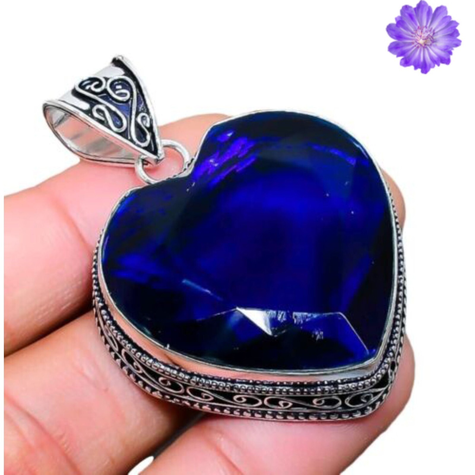 Blue Tanzanite Gemstone 925 Sterling Silver Pendant Handmade Fine Jewelry Gift