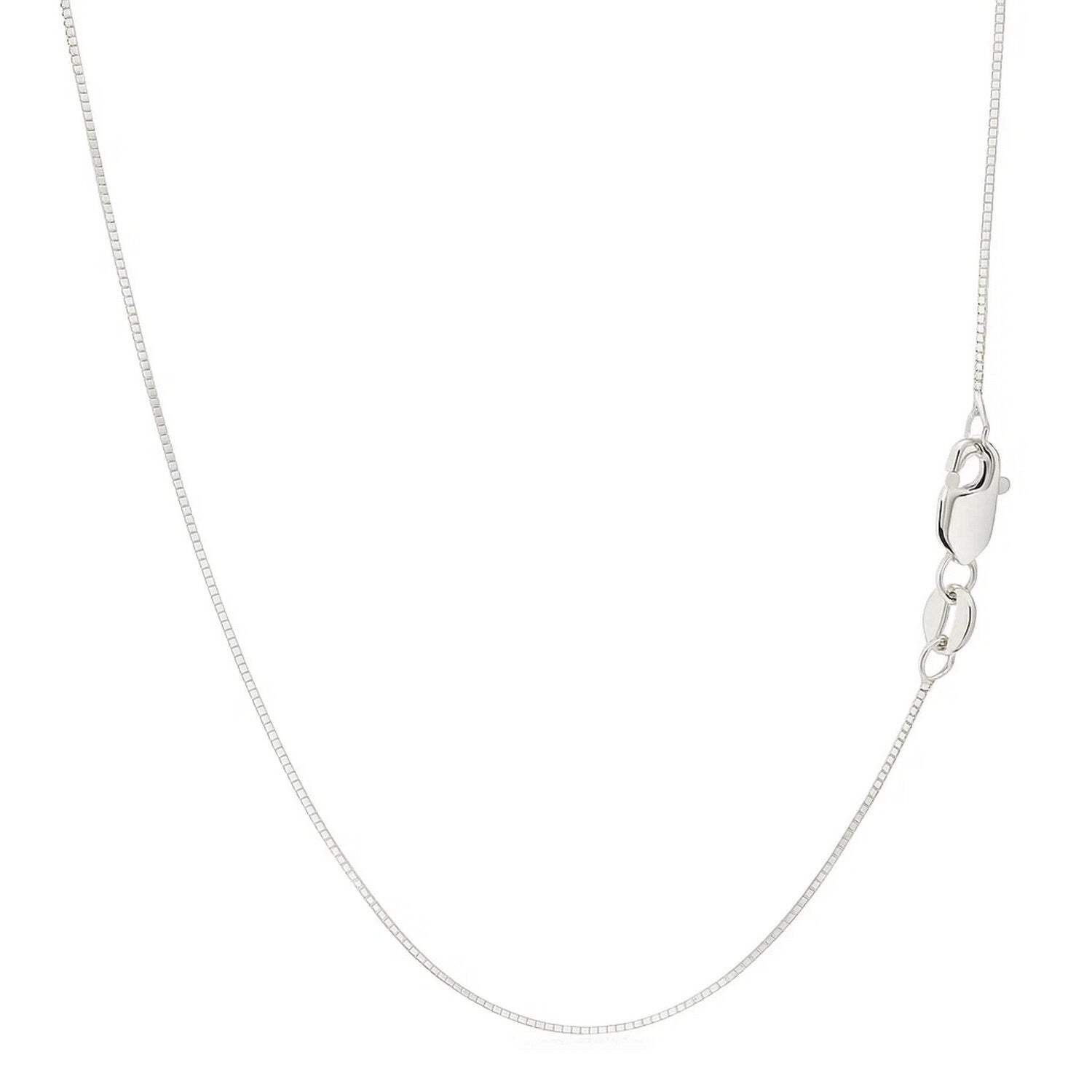 14k White Gold Classic Box Chain (0.45 mm)