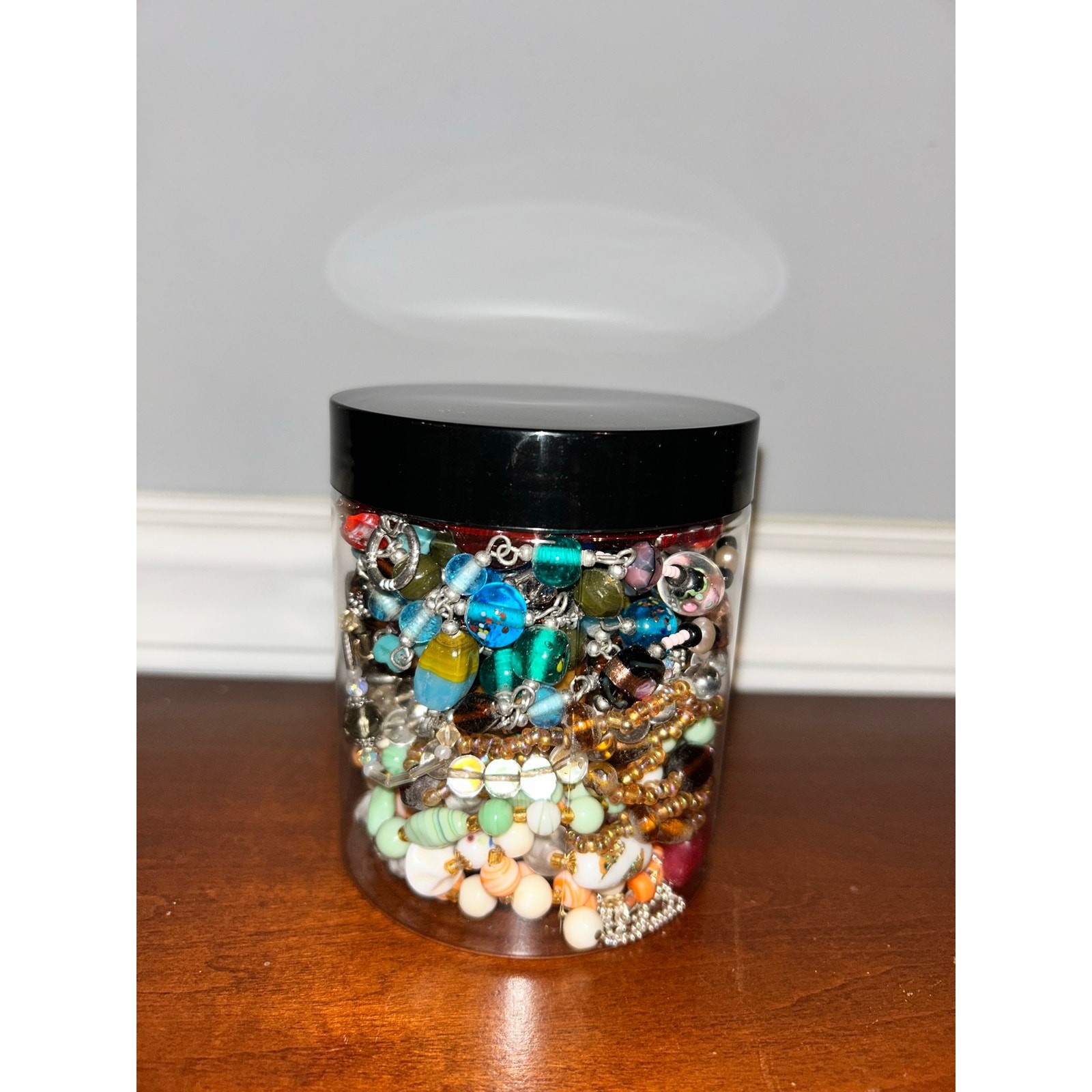 Gemstone and Glass Necklace Mystery Jar – Curated Wearable Estate Lot 16 oz