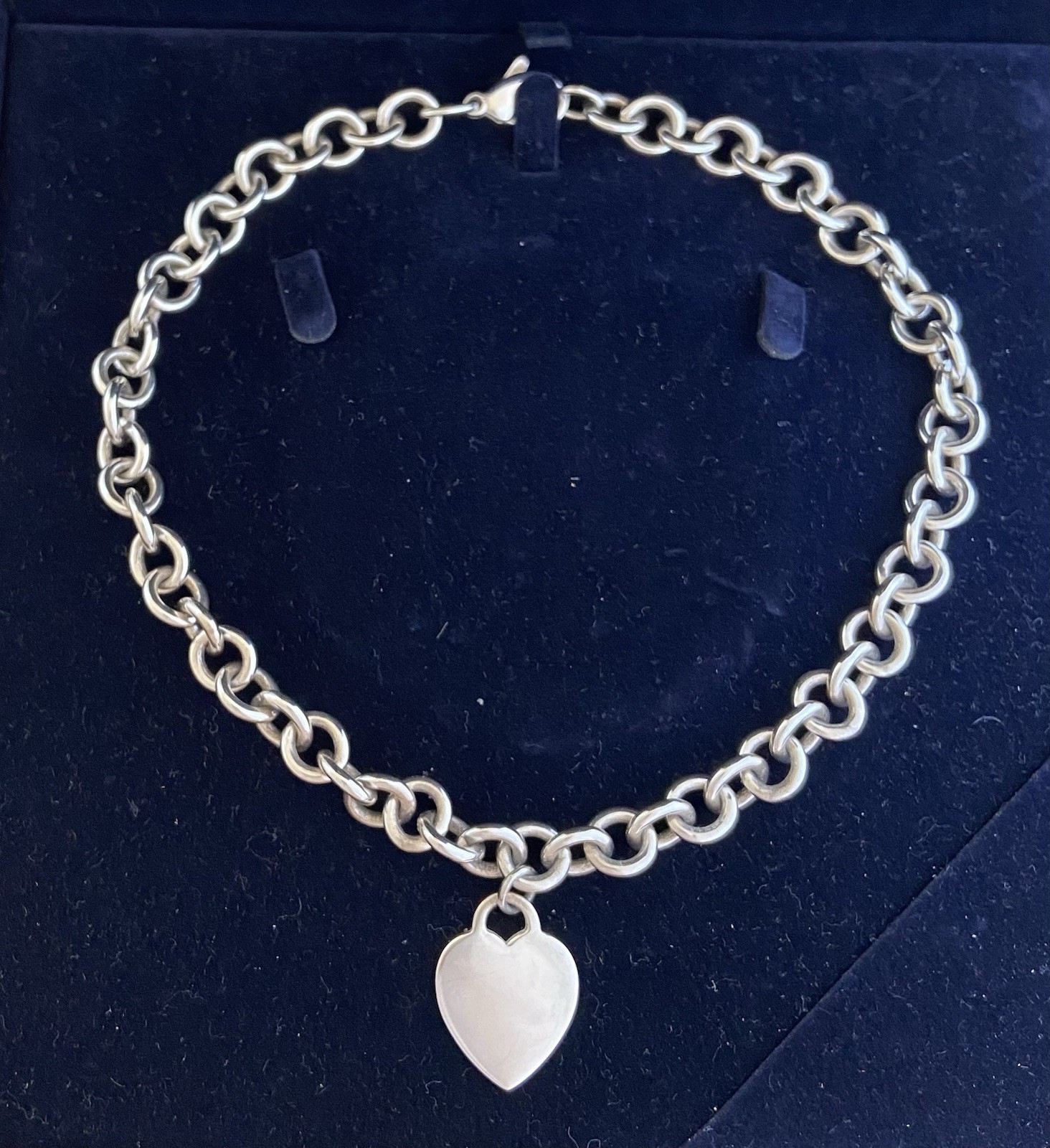 Tiffany & Co Silver Heart Charm Chain Necklace