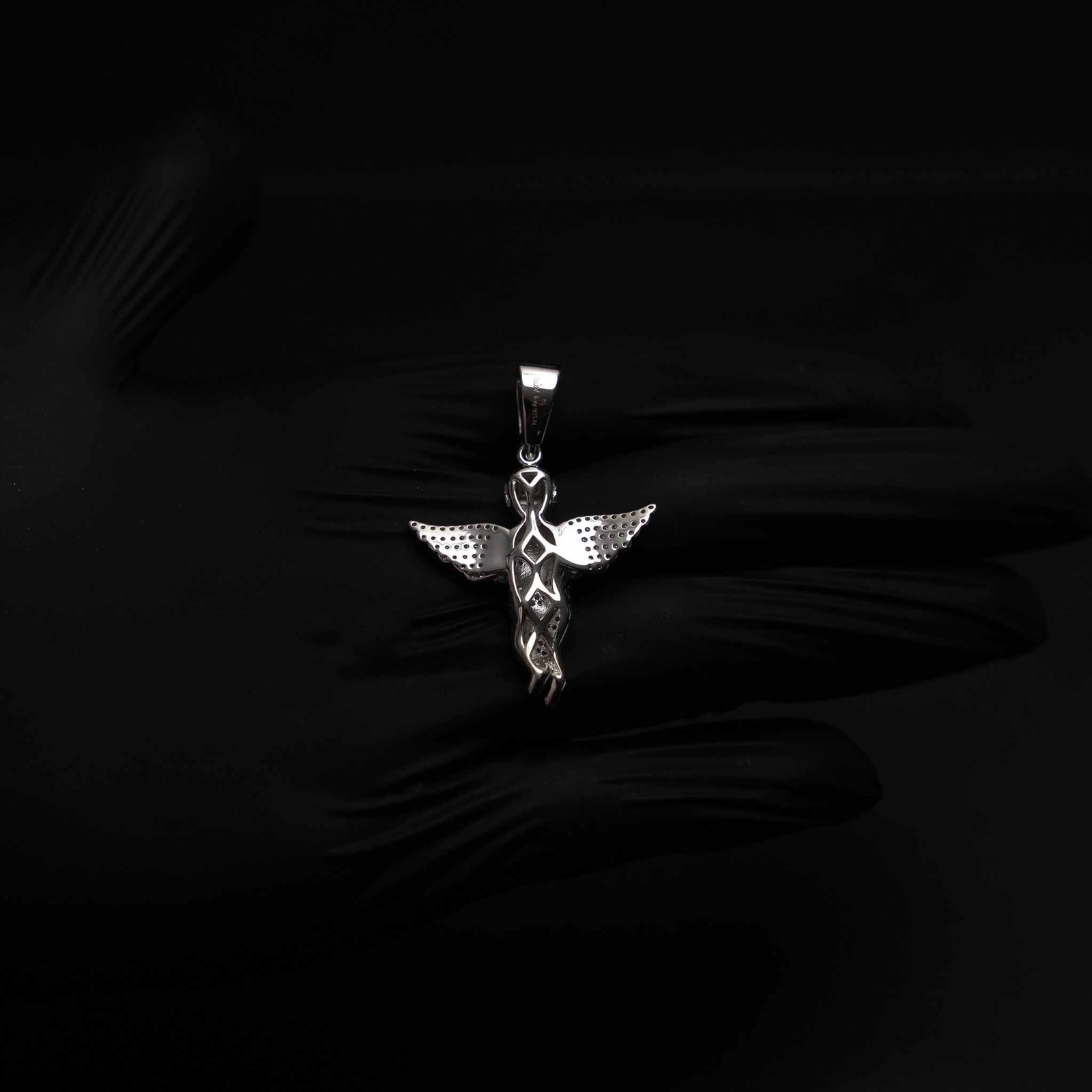 Moissanite 1.2ct Praying Baby Angel Small 925 Sterling Silver Pendant Necklace