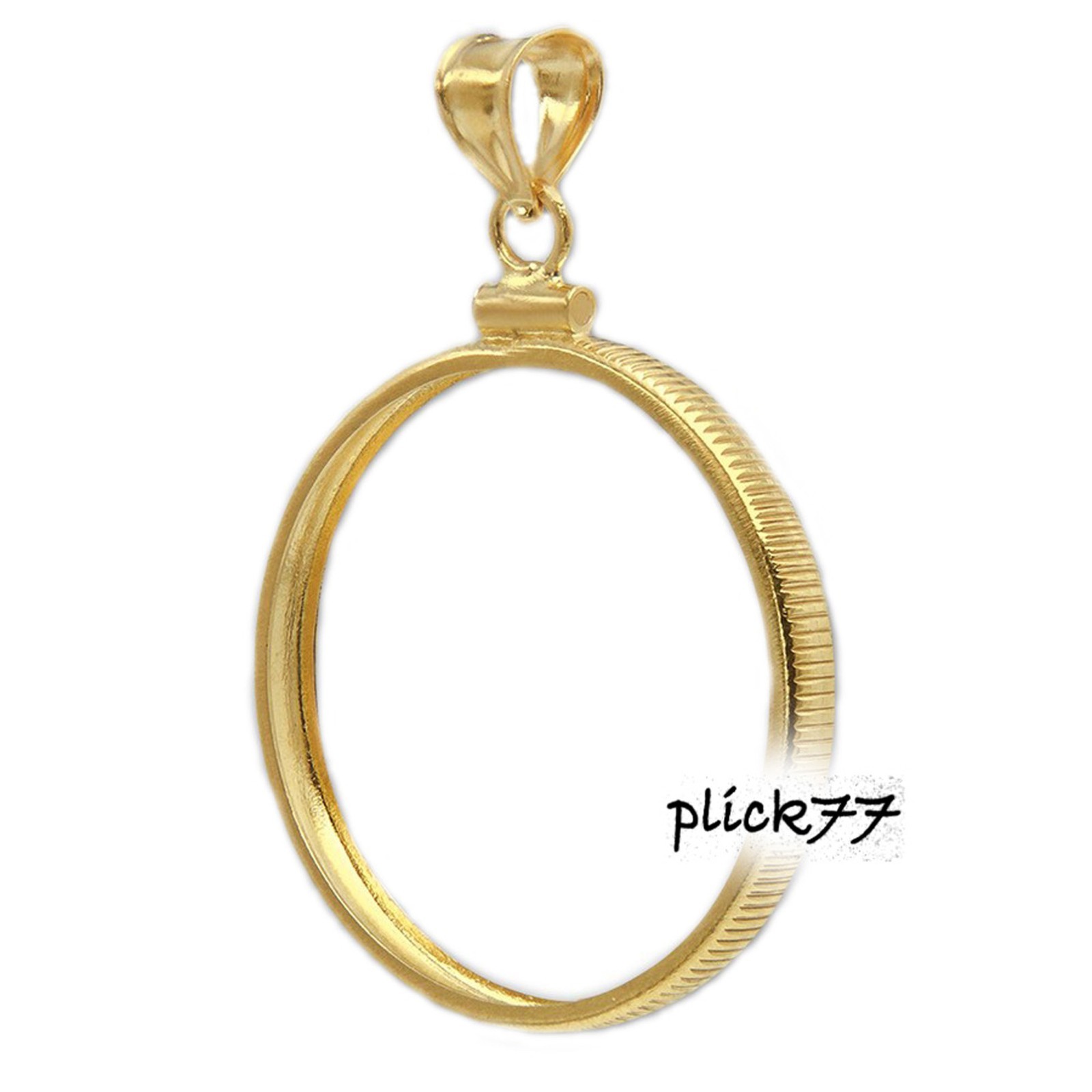 Mercury Dime Coin Bezel Gold Filled Coin Edge Pendant