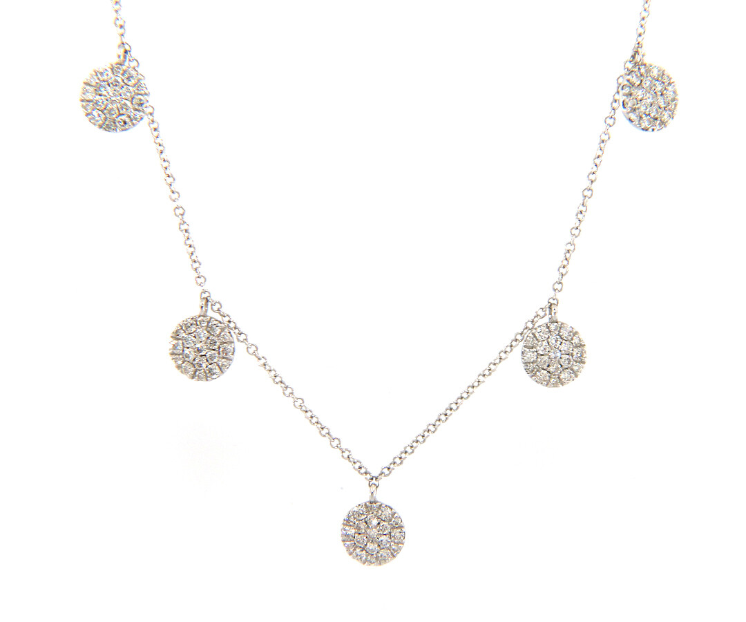 Gabriel & Co 0.78 CTW Diamond Cluster Dangle Necklace in 14K, New