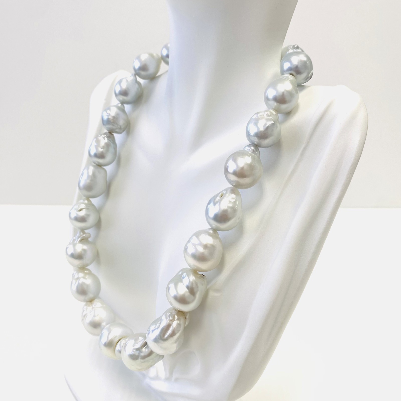 White South Sea Pearl Necklace Loose Strand 12mm to 19mm Large Baroque Pearls