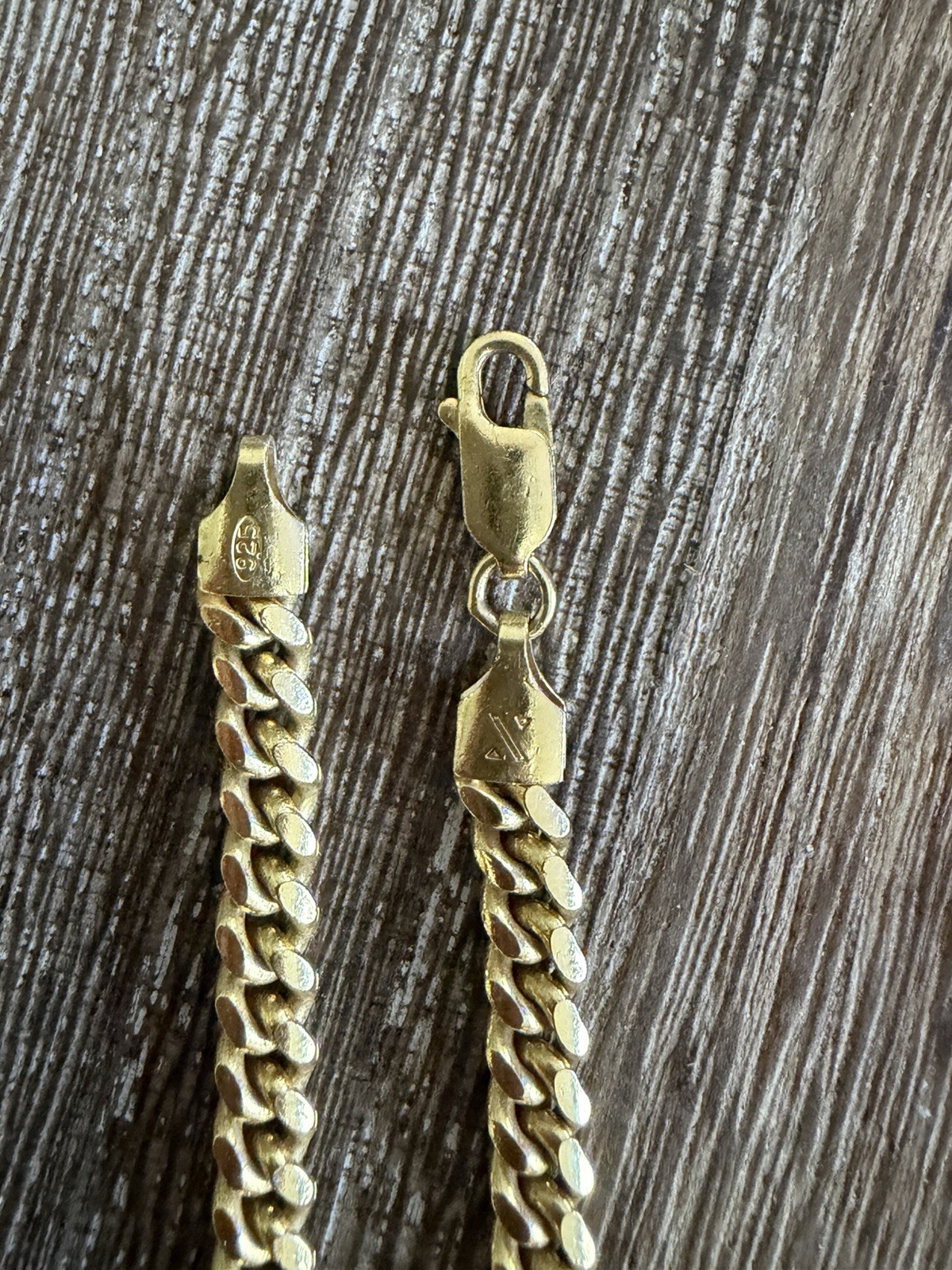 Italian 925 Gold Cuban Chain 5mm 18 Inch Necklace Italy Stamped
