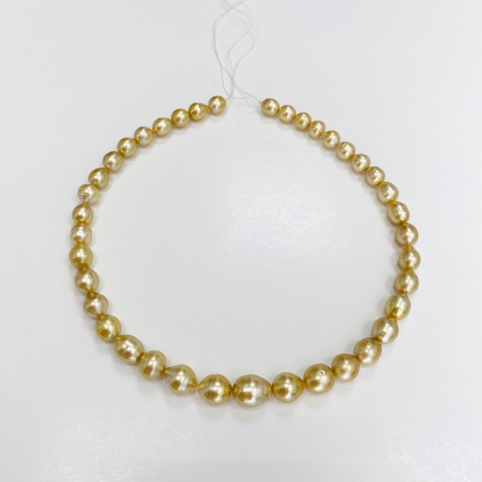 Golden South Sea Pearl Necklace Loose Strand 8mm to 11mm Drops/Ovals/Buttons Mix