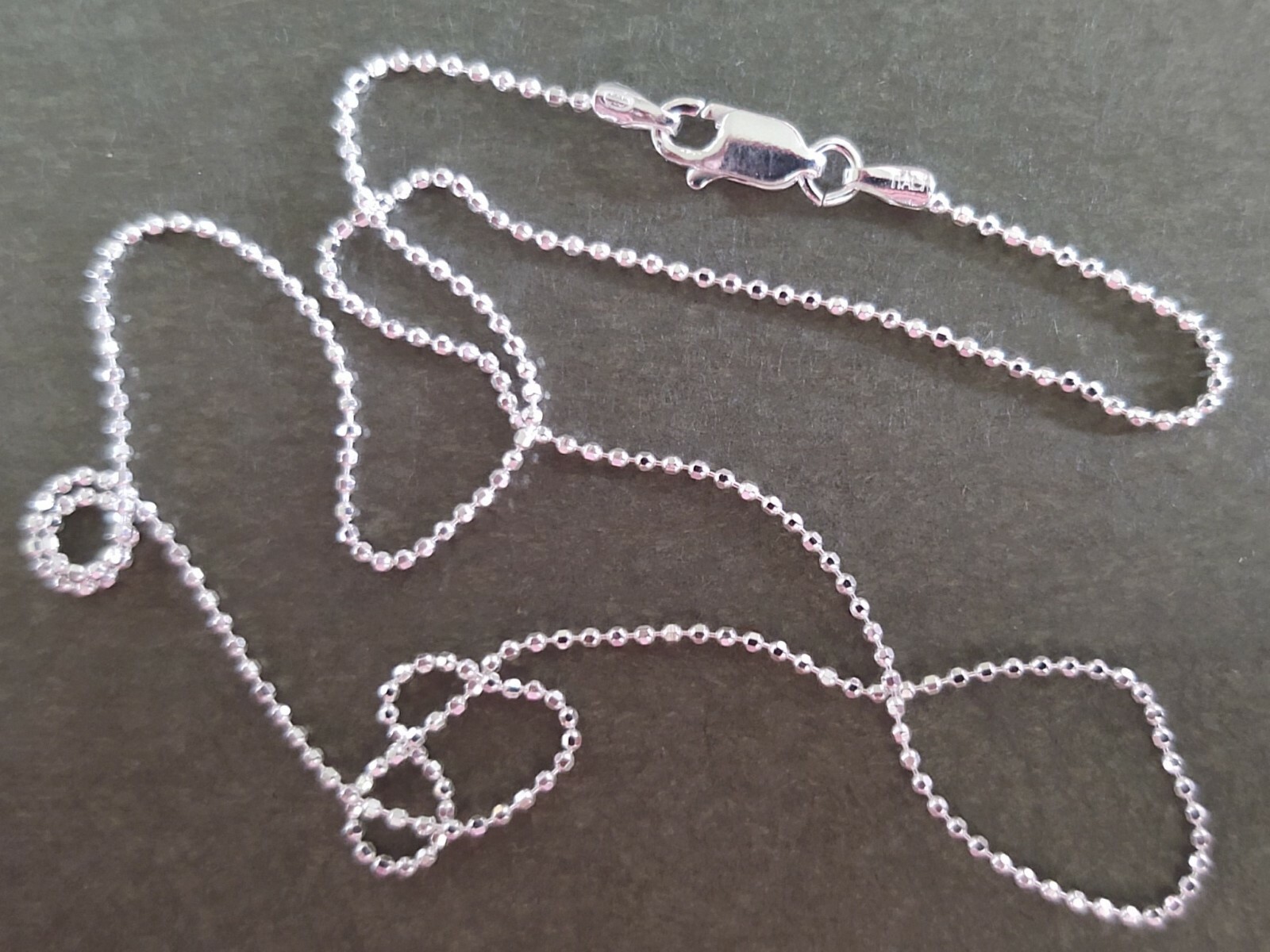 Diamond Cut Bead Necklace Chain (1.2mm) — Sterling Silver — Made in Italy [GG]