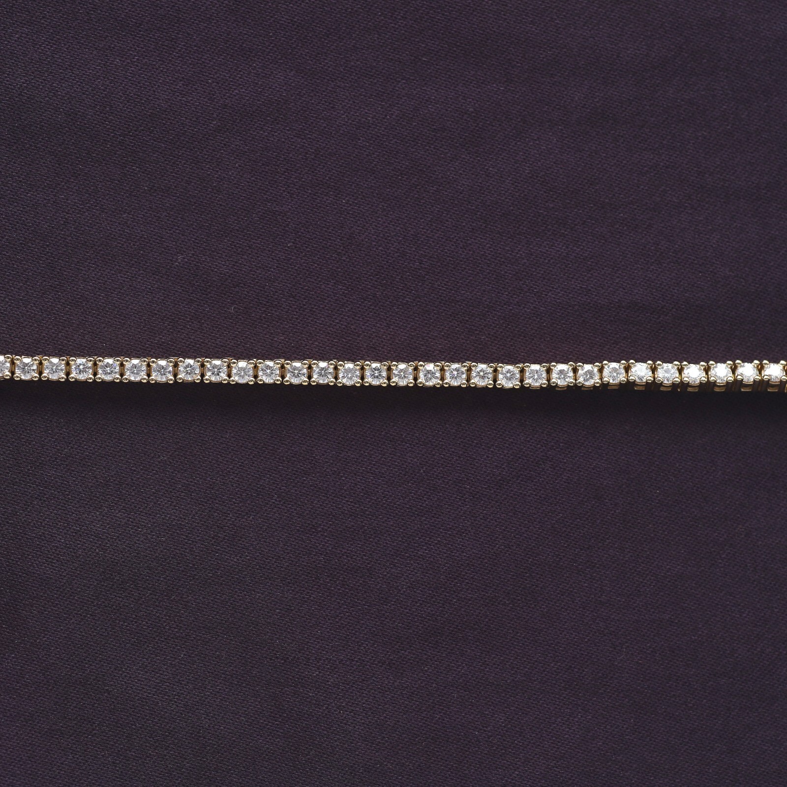 2MM Width Tennis Chain Necklace Moissanite 14K Yellow Gold Plated Silver- 17″