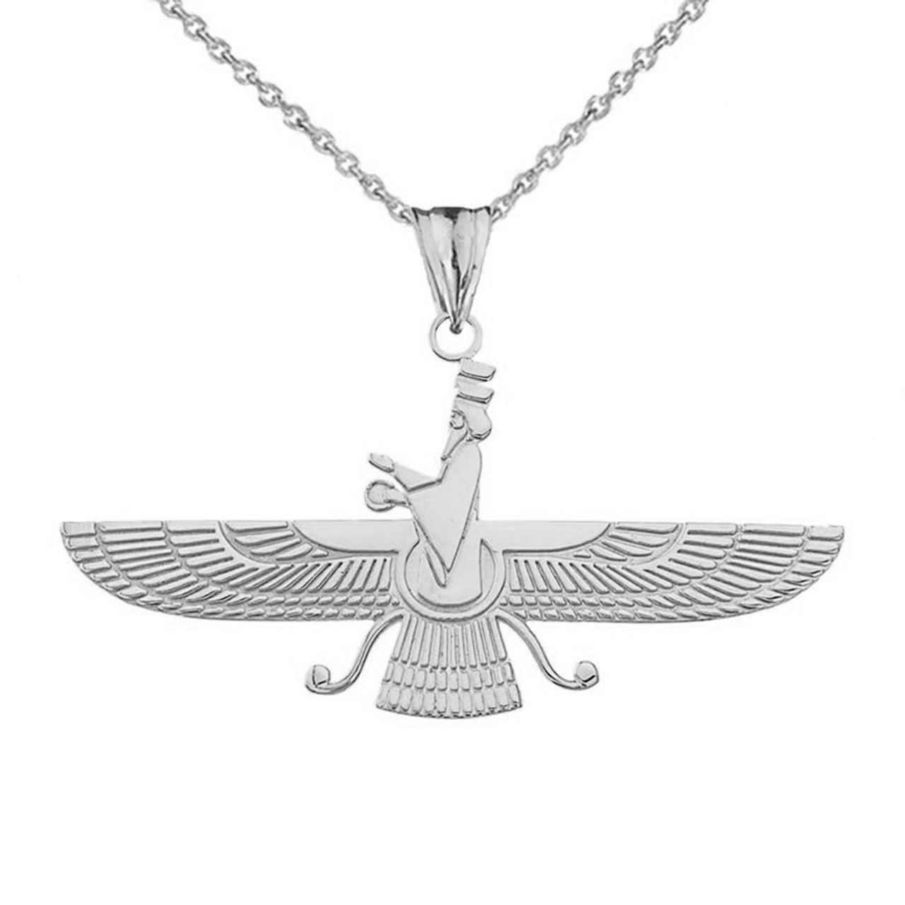 Gold Faravahar Pendant Necklace (Available in Yellow/Rose/White Gold)