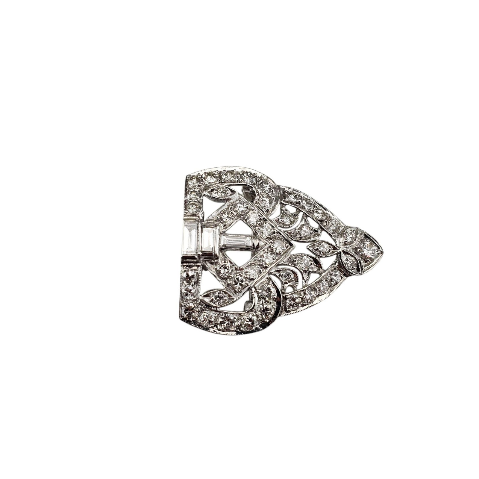 Platinum/Palladium Diamond Shield Brooch/Pendant #21255