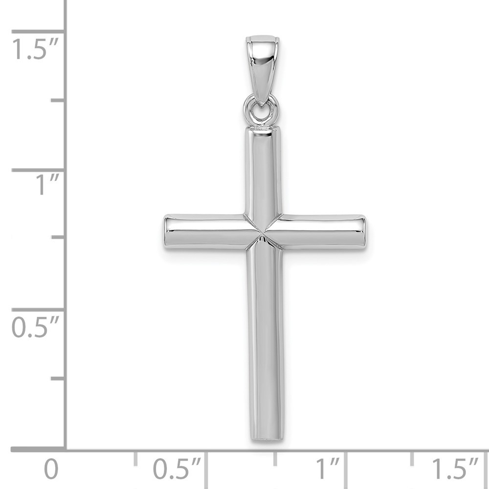 10k White Gold Cross Pendant for Women 2.06g L-35mm, W-18mm