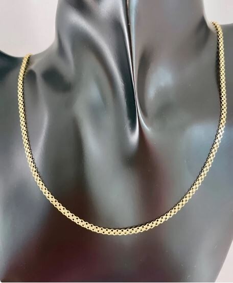 14k Yellow Gold 2.5mm Turkish Bismark Link Chain Necklace 20″ 2.1 Grams