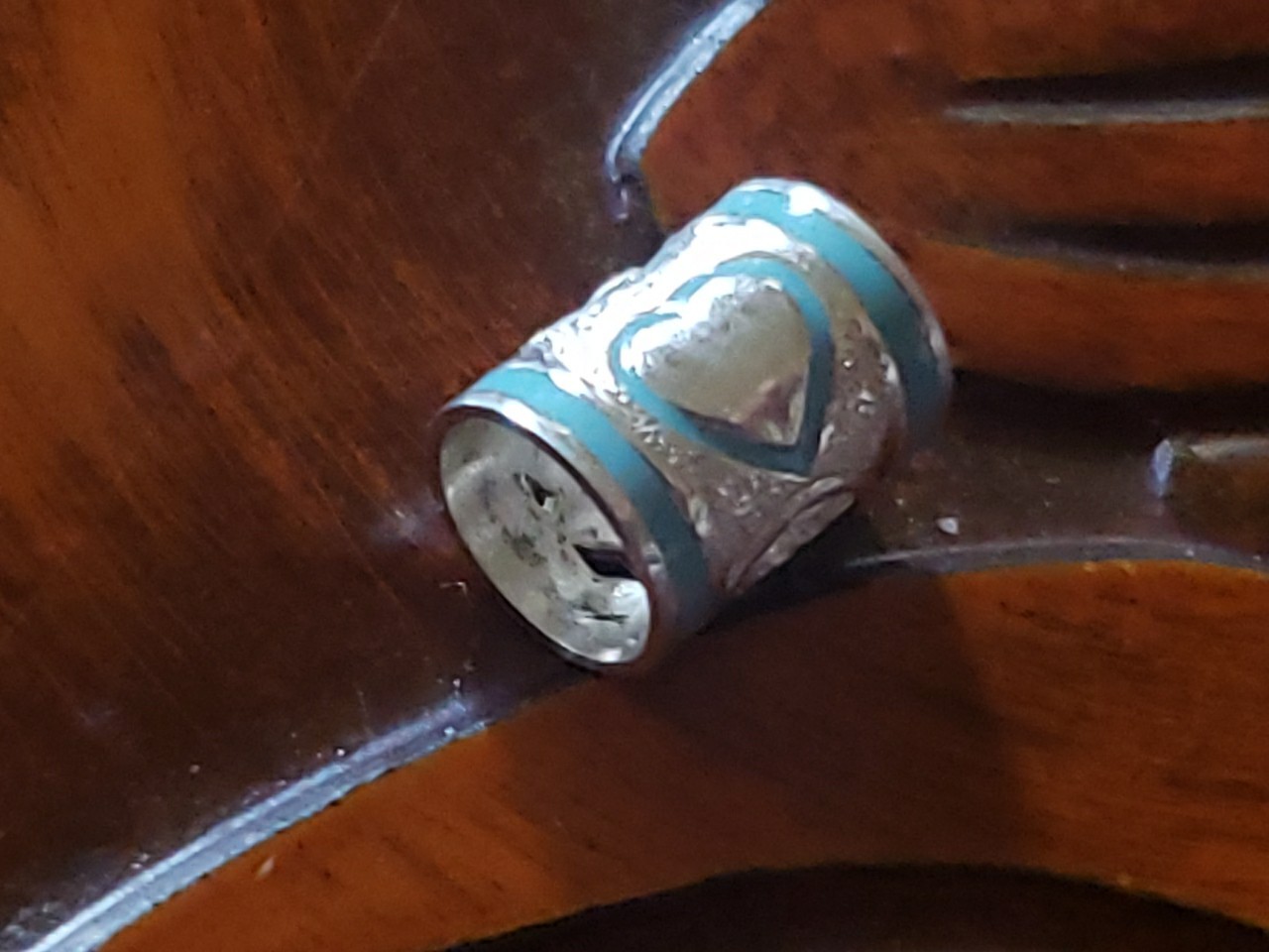 Hawaiian Baby Silver Initial Pendant Enamel Heart 8mm X 6mm Slide Blue Or Pink