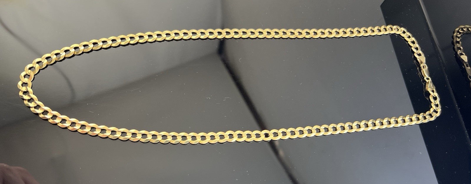 10k Yellow Gold Solid Curb Link 24″ Necklace, 7mm wide, 24.8 Grams