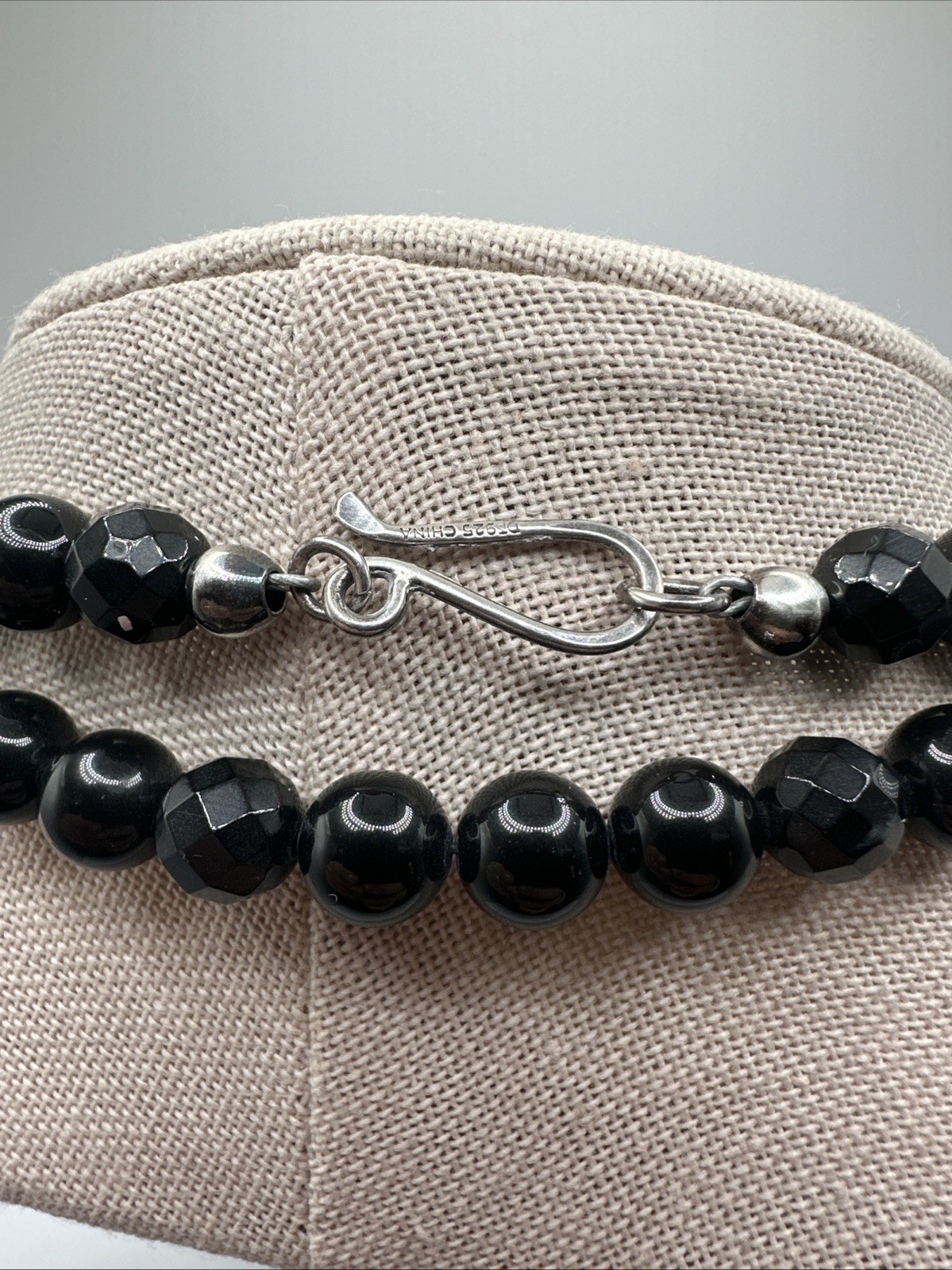 Jay King Natural South African Black Midnight Chalcedony 8mm 40” Beaded Necklace
