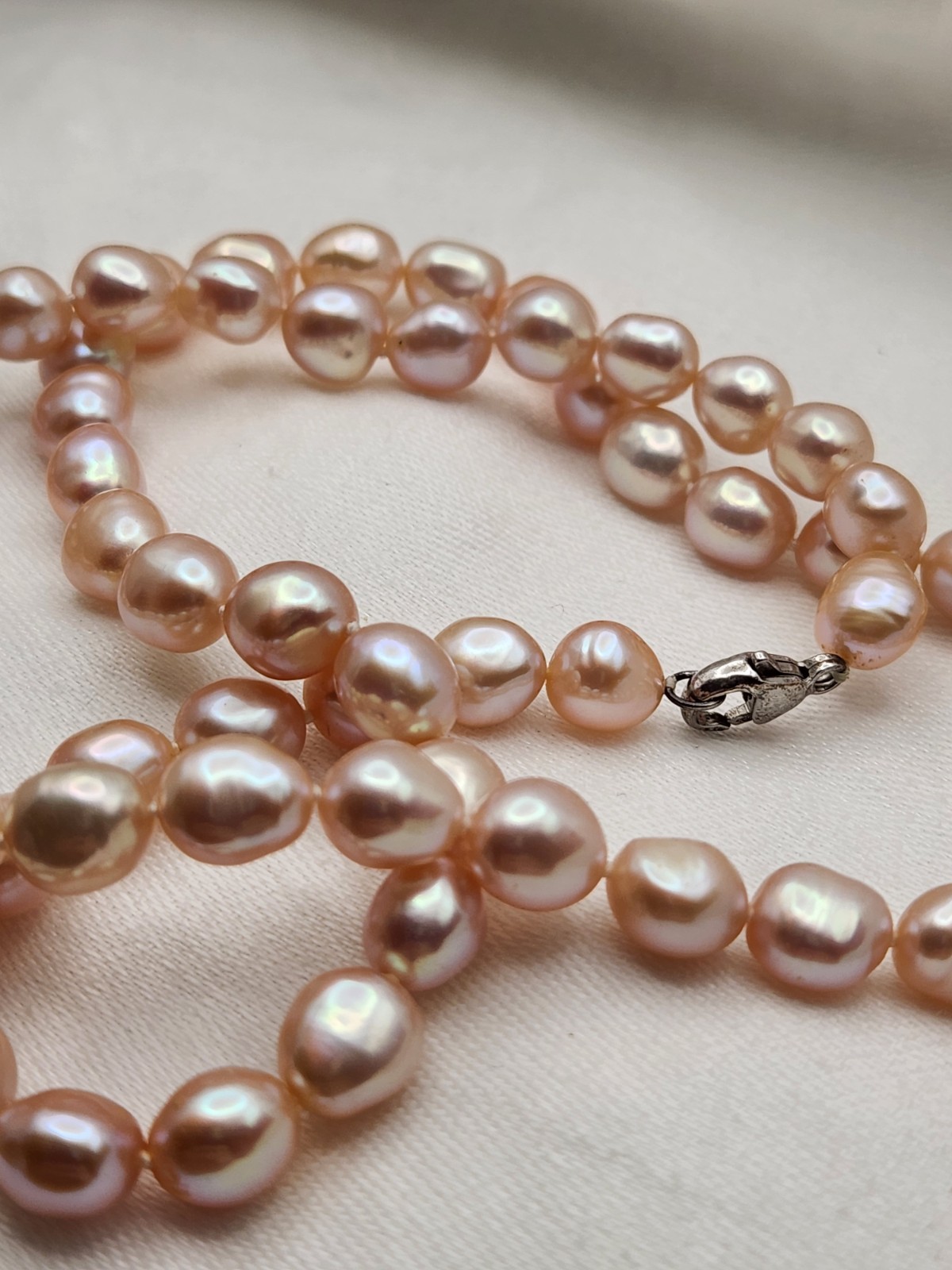 Honora Pink Baroque Pearl Beaded 22″ Strand Necklace Silver Lobster Clasp